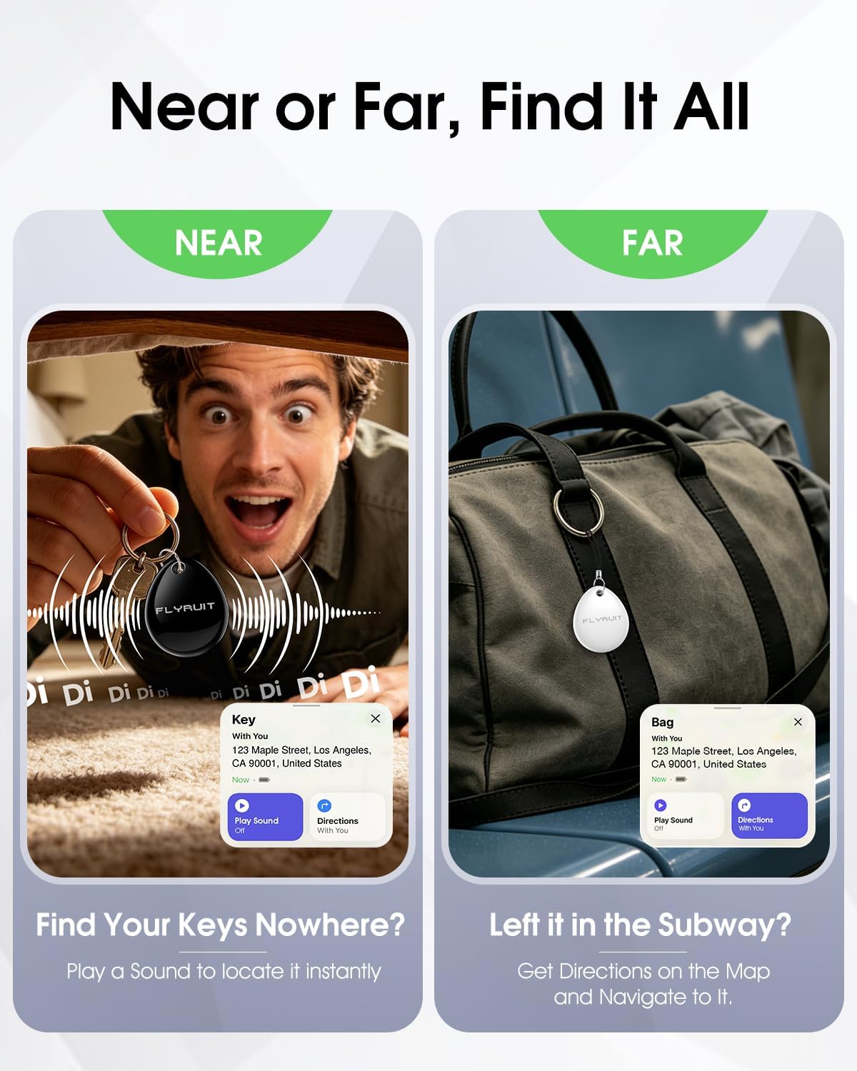 Detalle de Air Tracker Tags-4 Pack (iOS Only): Apple Find My Certified Luggage & Item Trackers