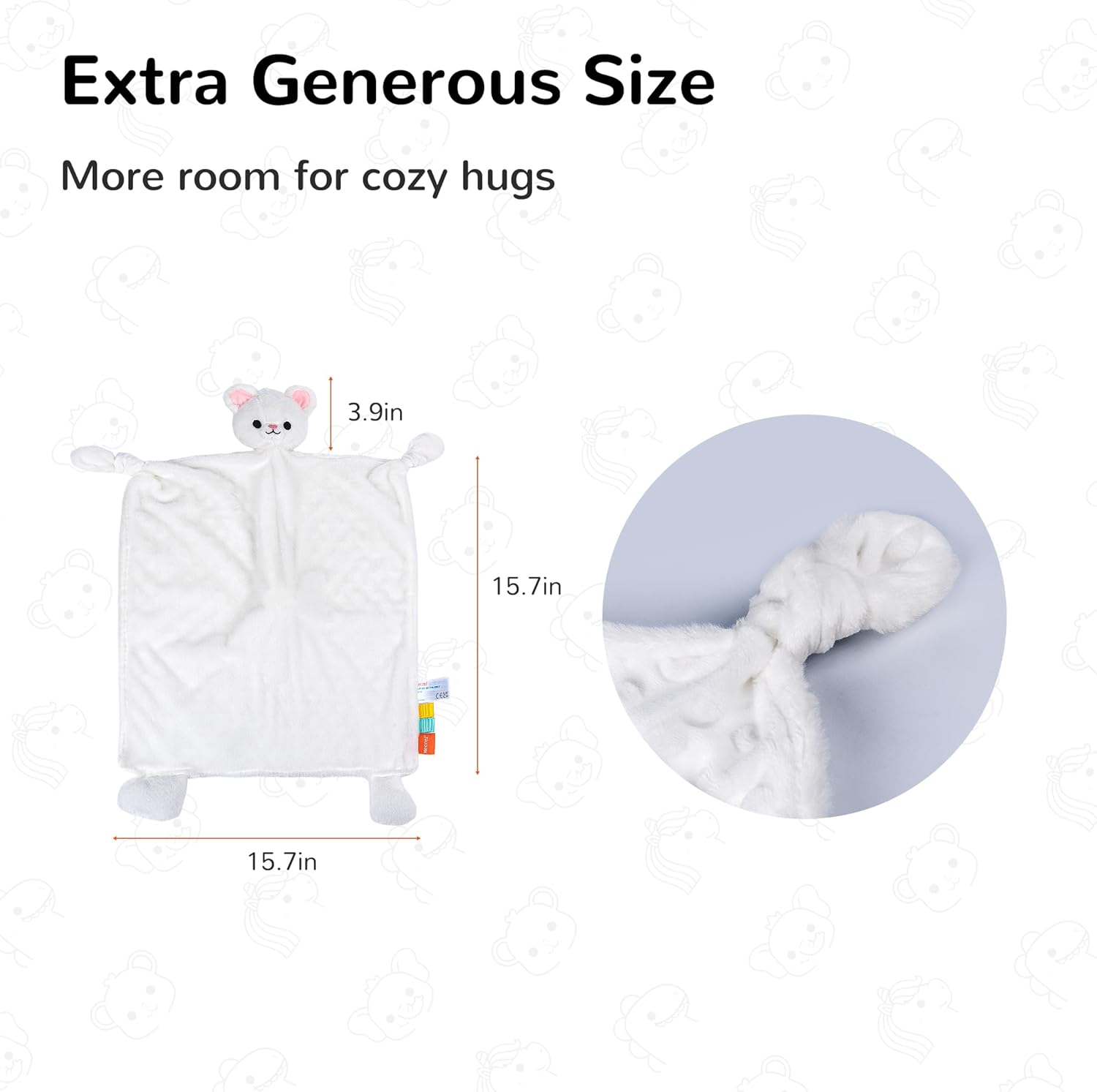 Thumbnail 6 de HECCEI Baby Comforter: Snackyphant Plush Security Blanket 16x16