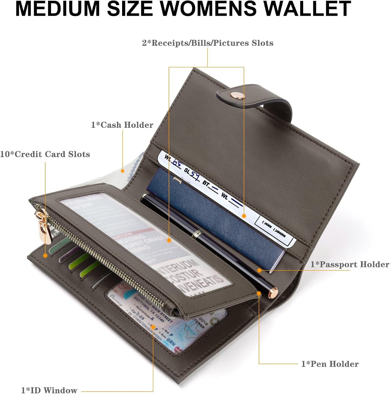 Detalle de YJ-NEFELI RFID wallet with 10 card slots