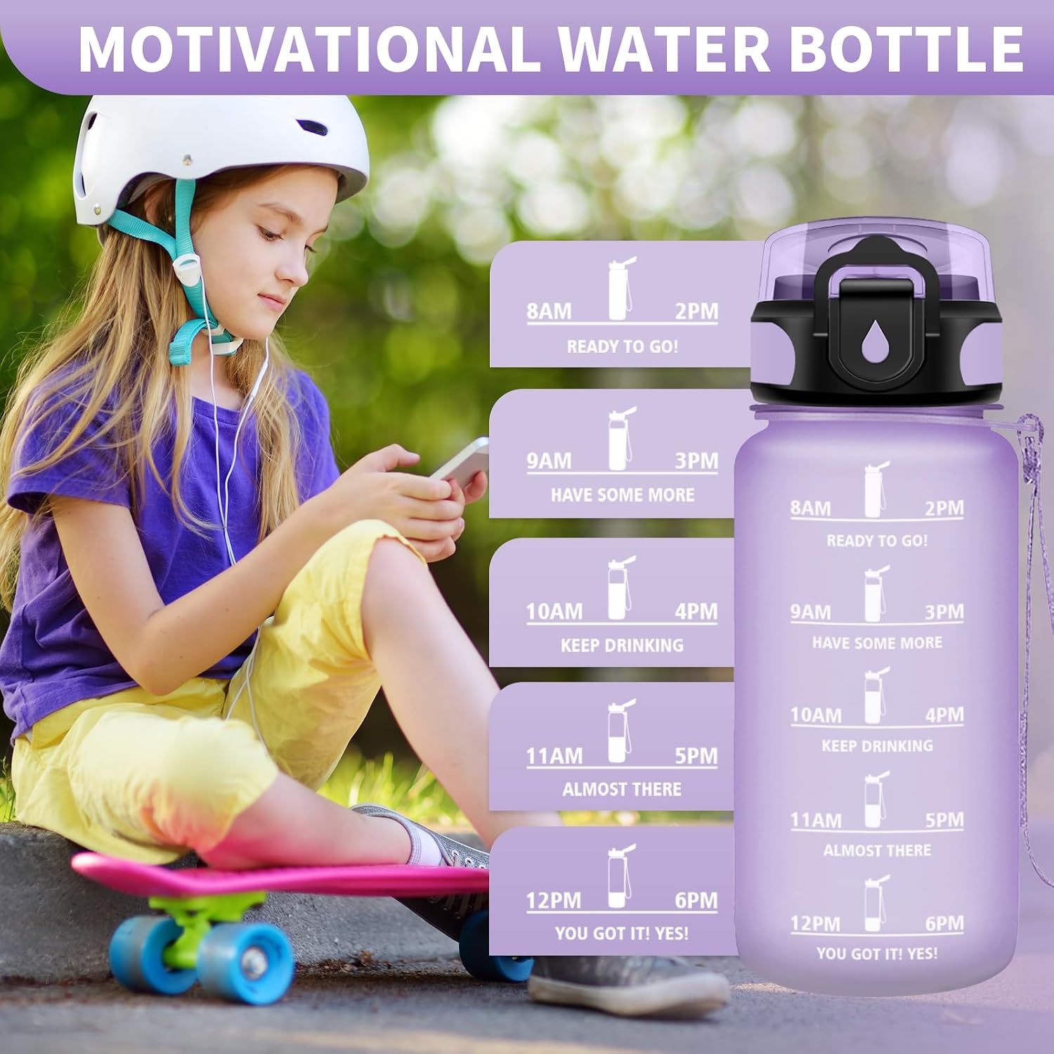 Detalle de Borraccia Palestra 500ml con cannucce e indicatori