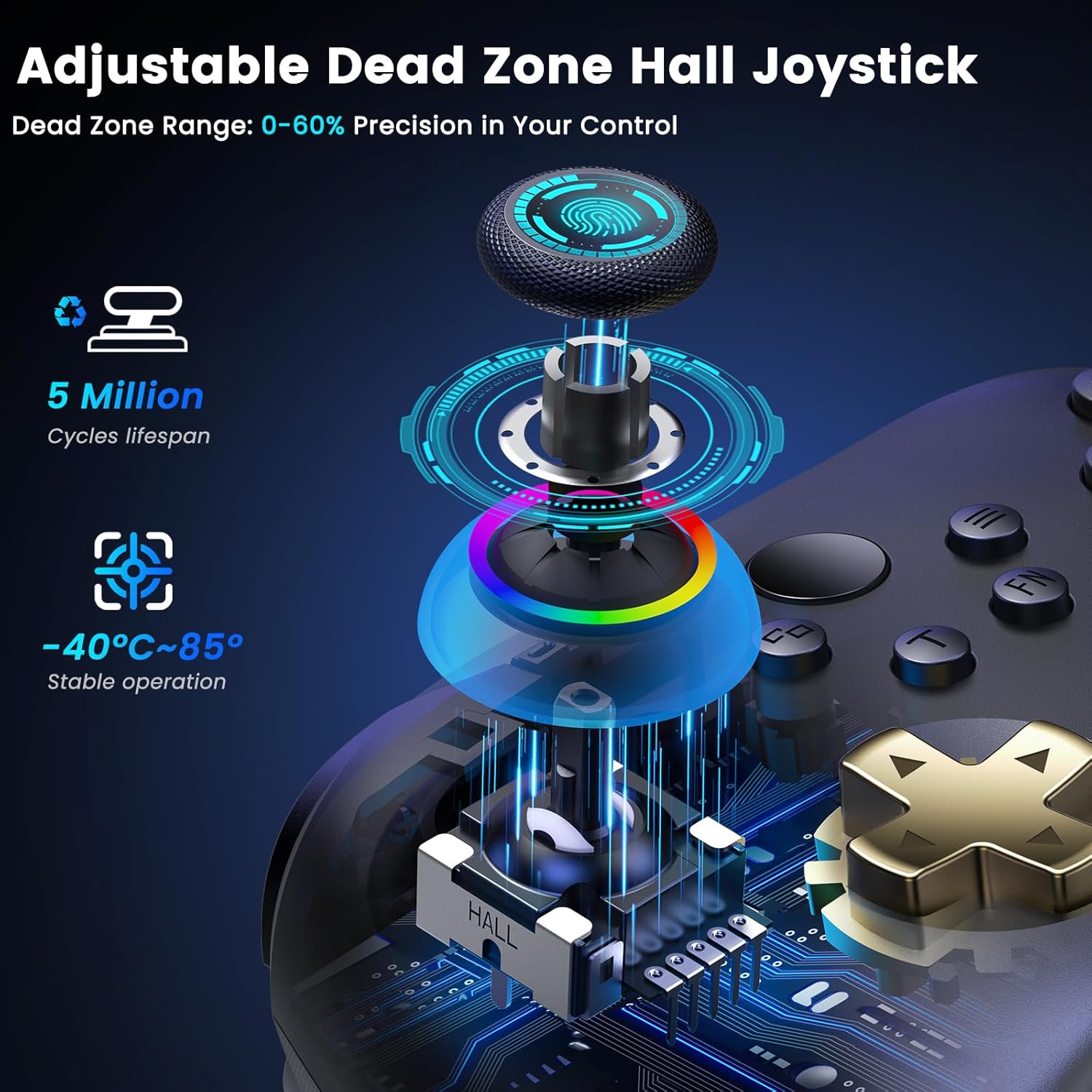 Thumbnail 3 de Wireless PC Controller with Hall Effect Joysticks, Charging Dock & 1000Hz Polling