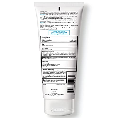 Detalle 2 de La Roche-Posay Effaclar Medicated Acne Face Wash with 2% Salicylic Acid (6.8oz)