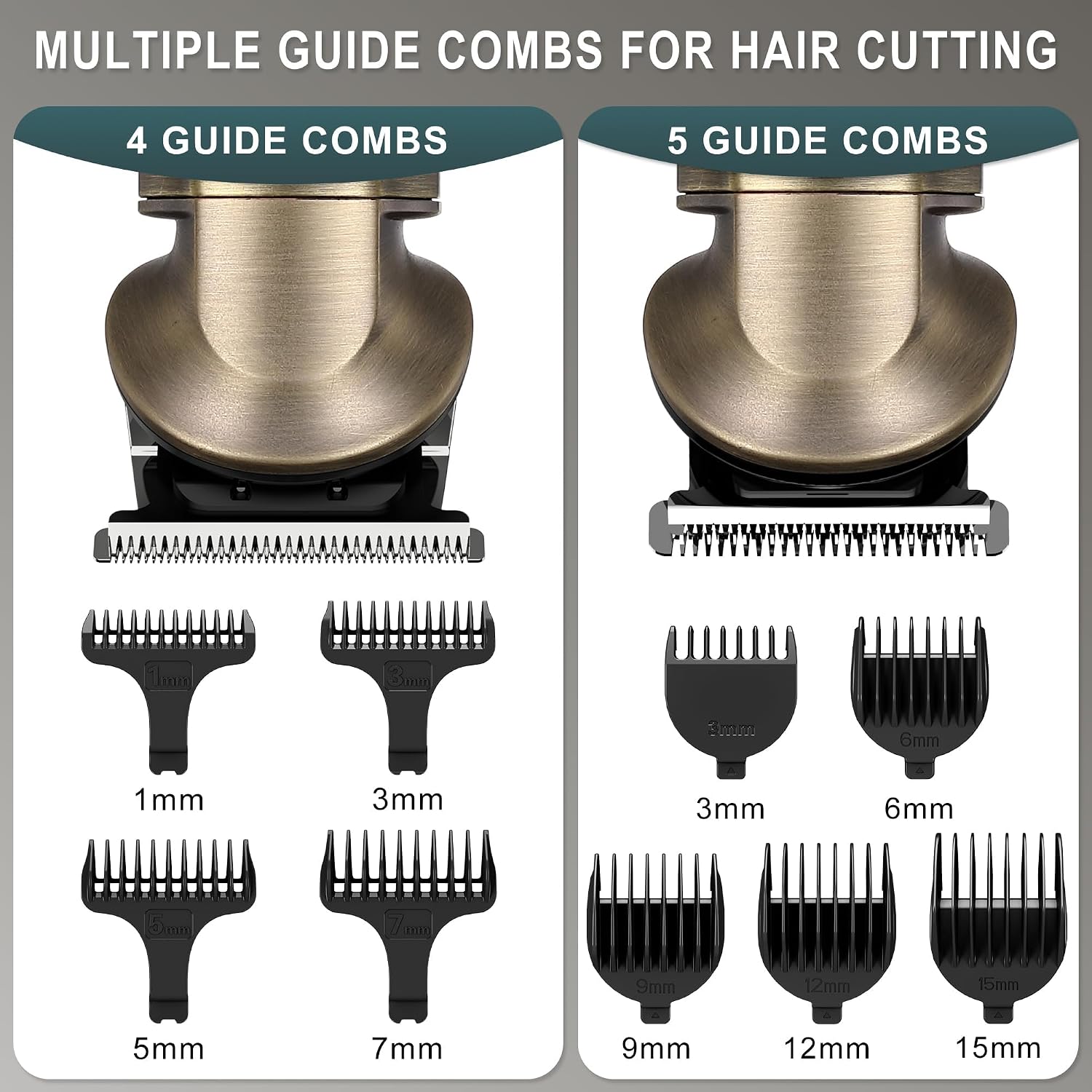 Detalle de Hatteker 8-in-1 Beard Trimmer Kit: Pro Grooming Cordless Hair Clipper with Zero-Gapped T-Blade
