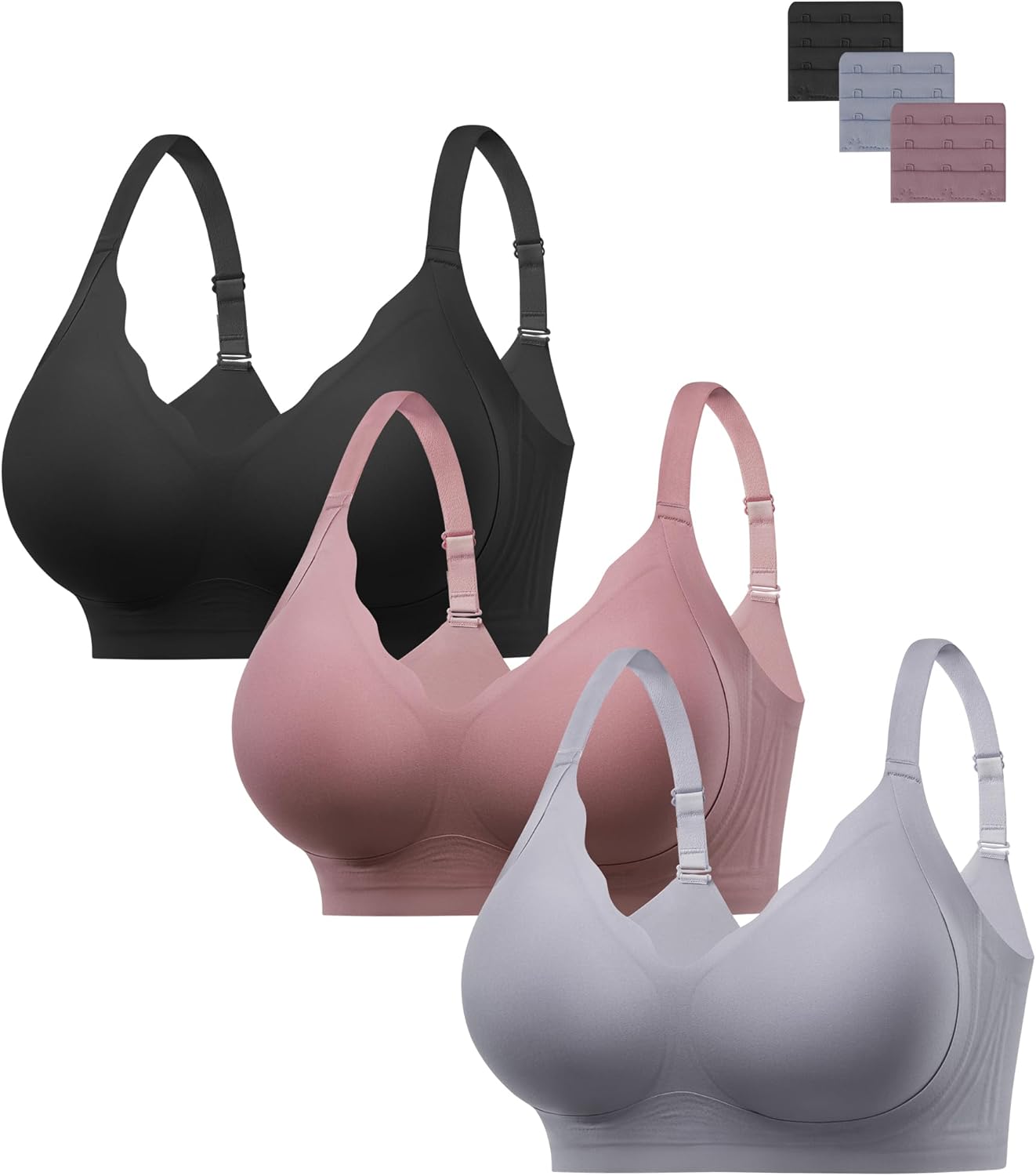 Detalle de HBselect Jelly Bras for Women No Underwire 3PCS