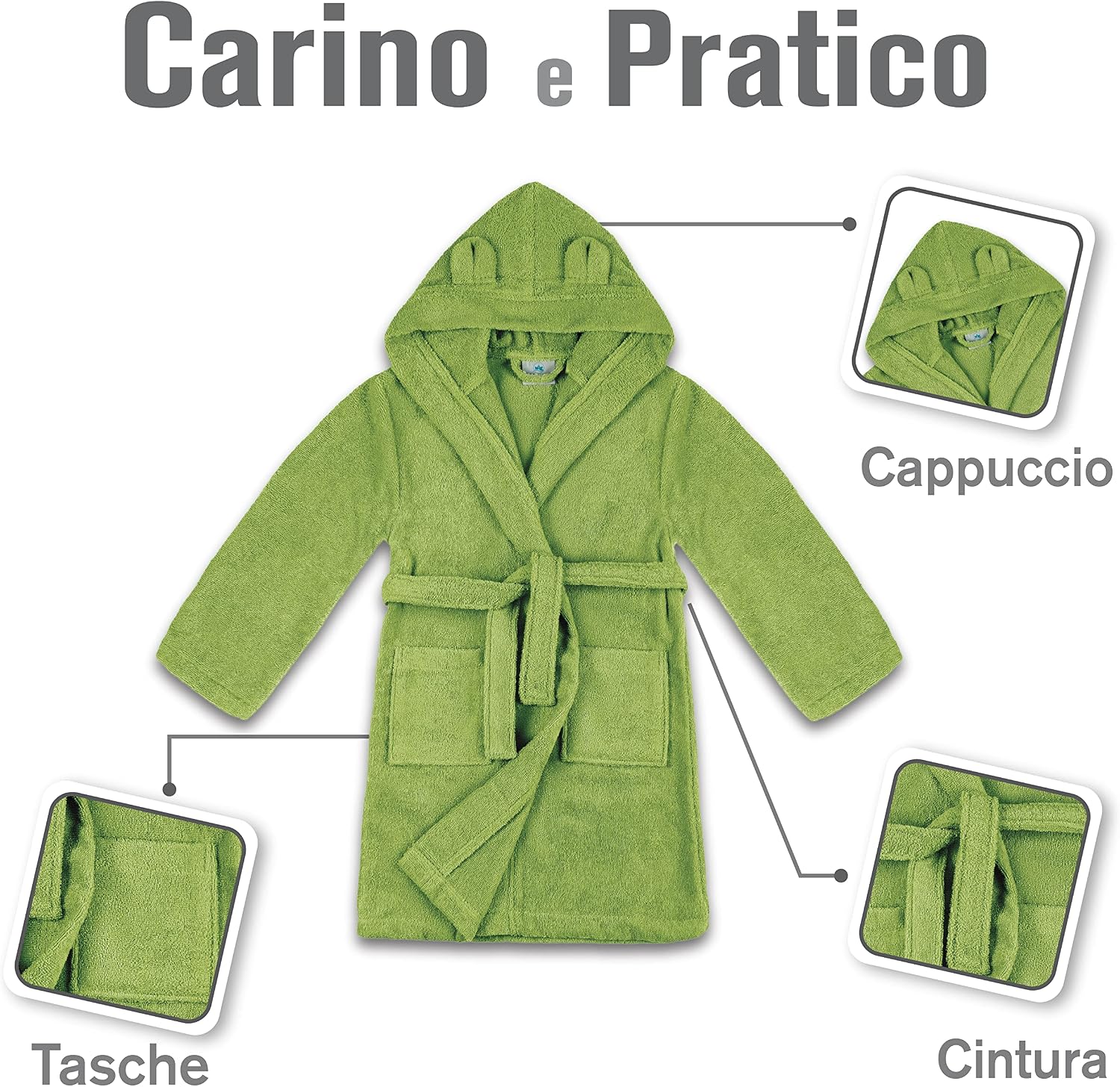 Thumbnail 2 de Accappatoio bambina Twinzen cotone 350 gsm