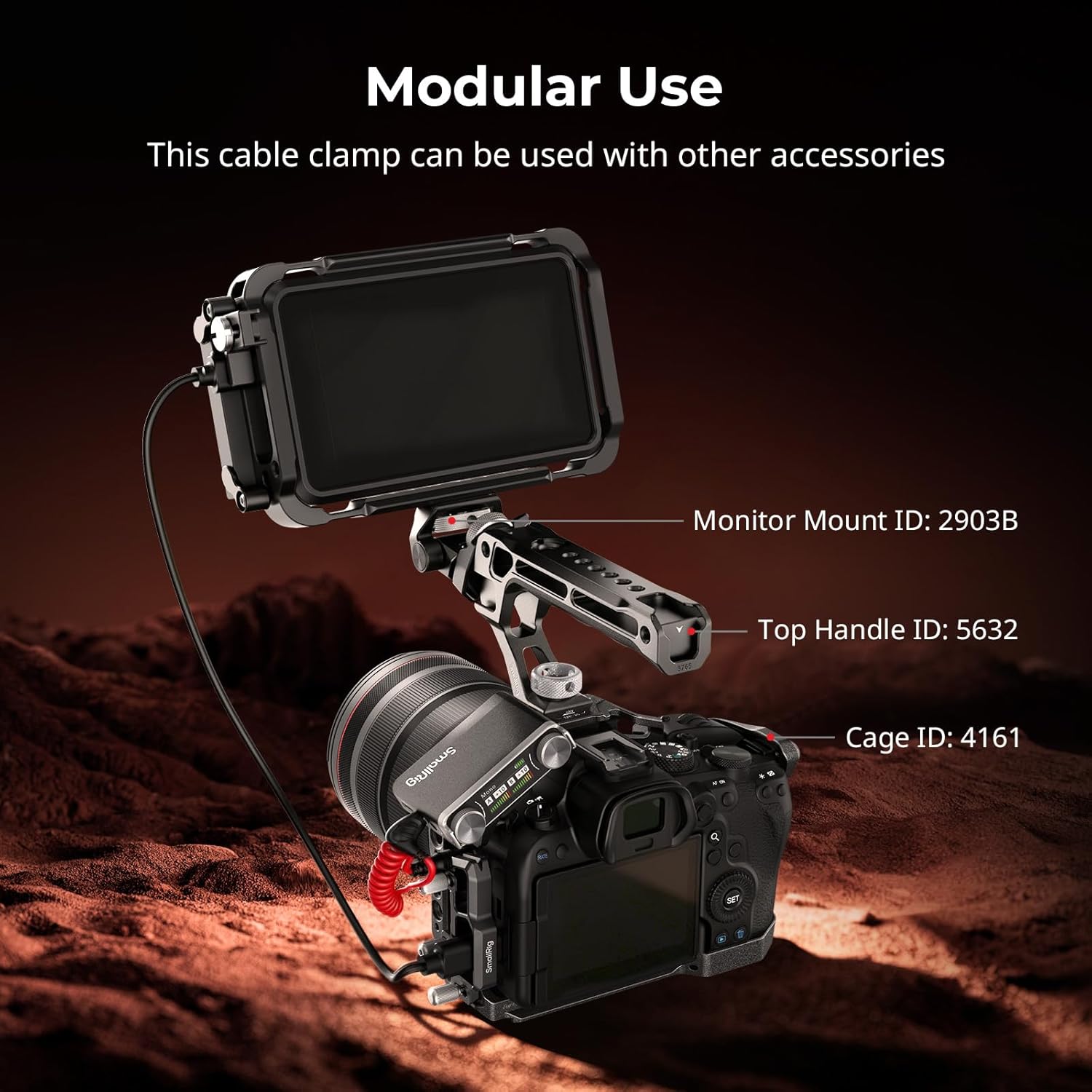 Detalle de SmallRig Morsetto per gabbia 5969: protezione HDMI/USB‑C per Canon EOS R6 III & R5 II