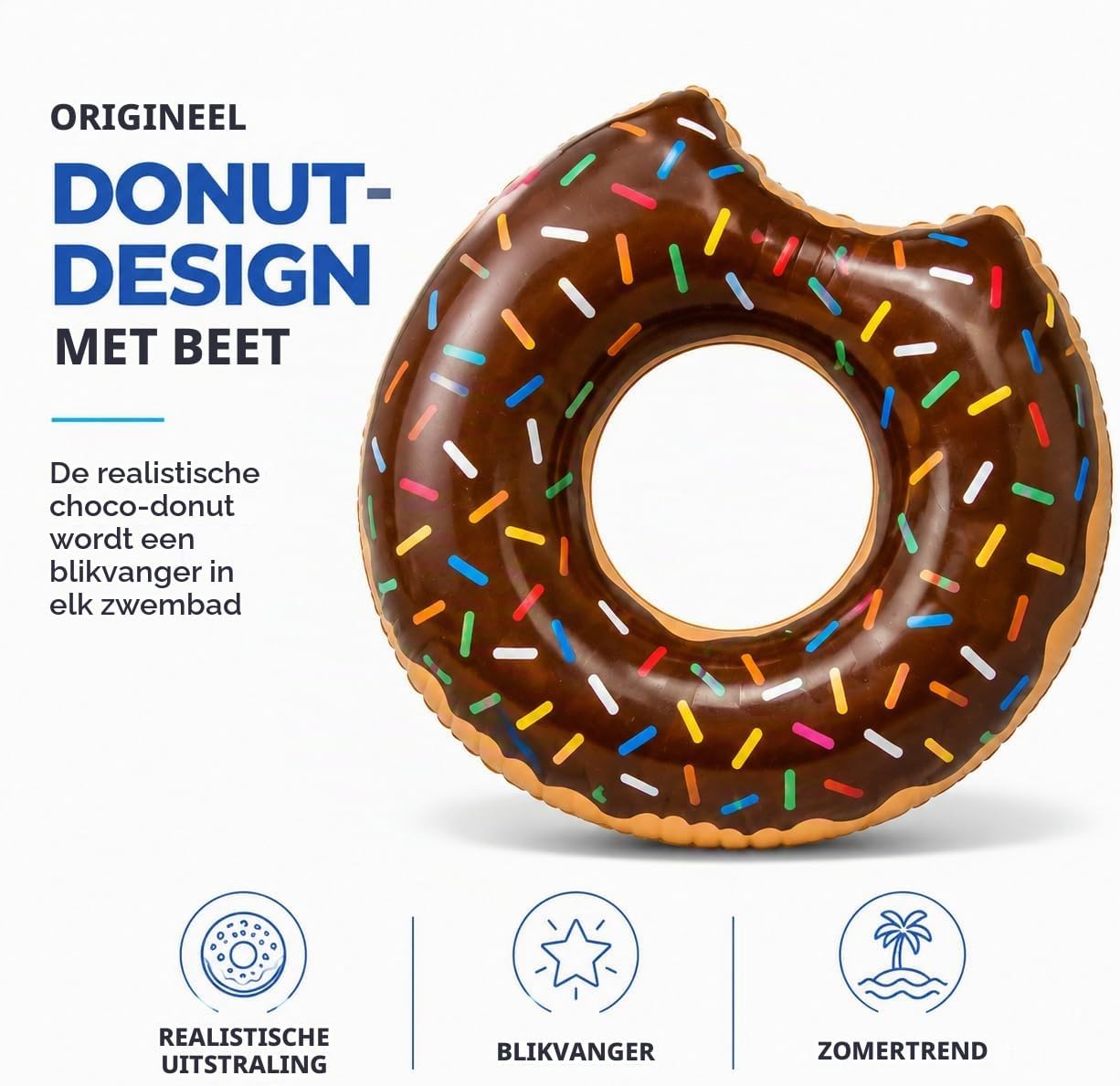 Detalle 1 de TK Gruppe Timo Klingler opblaasbare donut-zwemring met bekerhouder