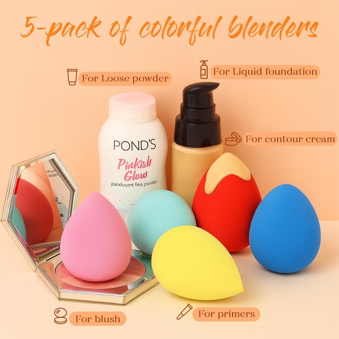Thumbnail 6 de BEAKEY 5-Pc Makeup Sponge Set ⚙