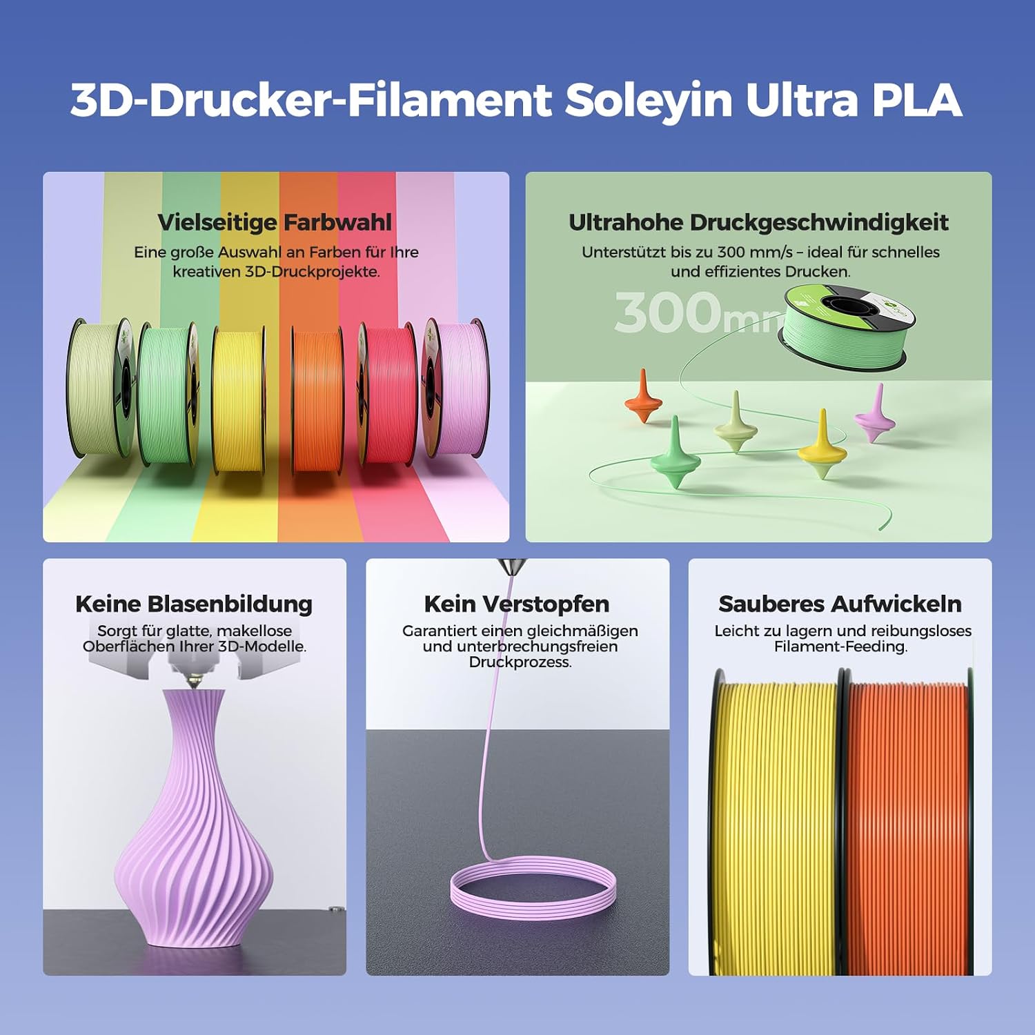 Detalle de Creality Soleyin PLA Filament 1.75mm Grün 1 kg