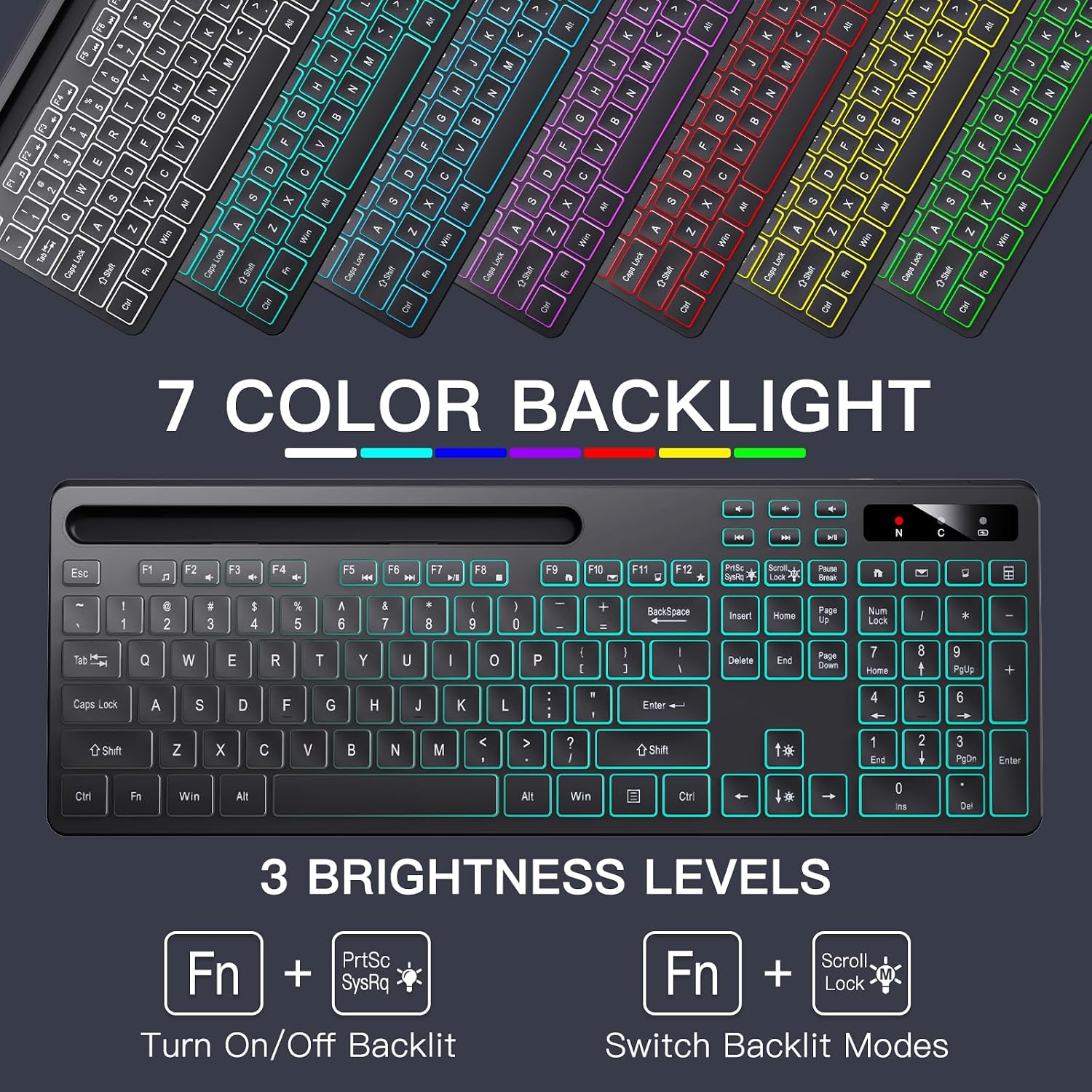 Thumbnail 1 de Soueto Wireless Keyboard 1500mAh RGB Backlit