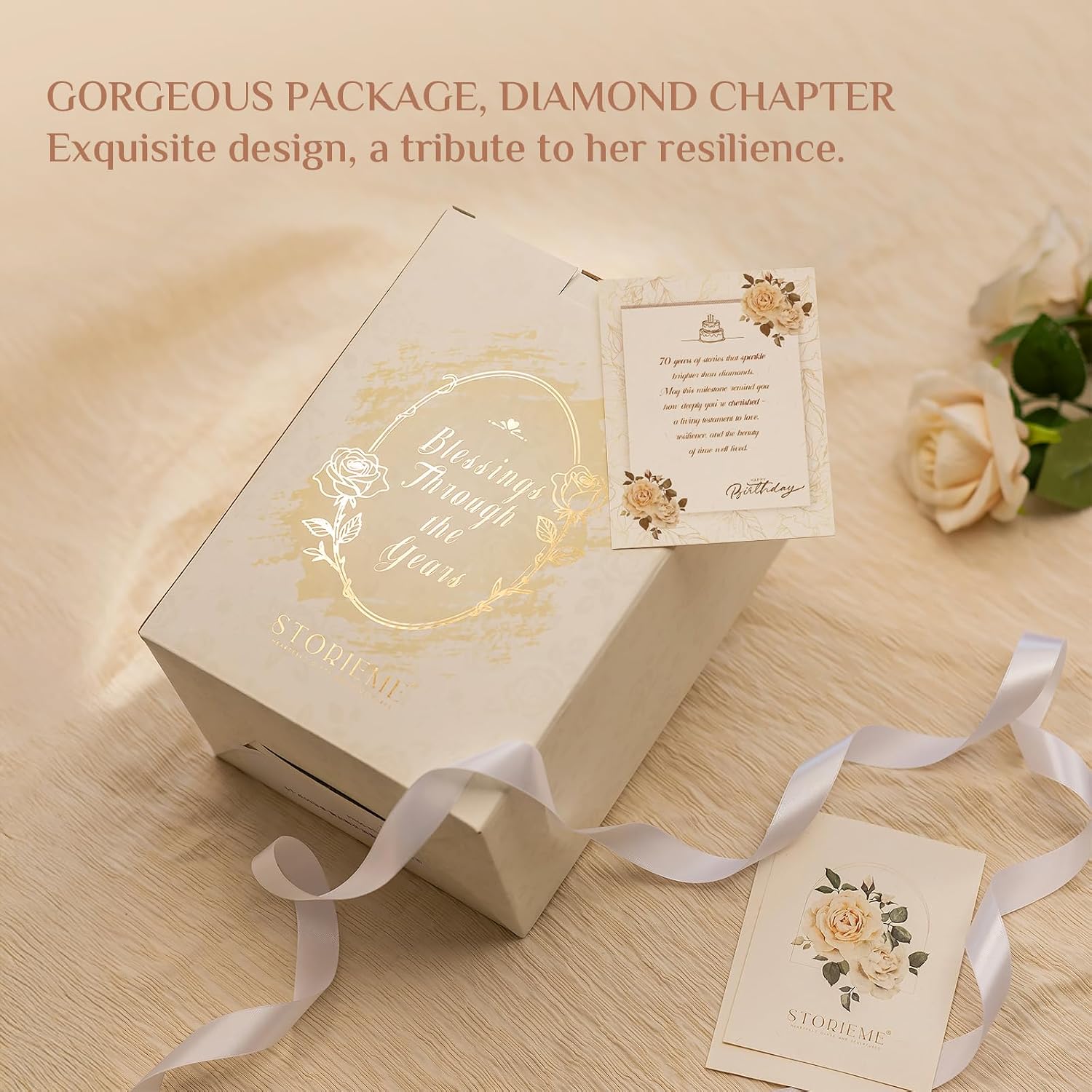 Detalle 2 de Storieme 70th Birthday Angel Figurine (Hand-Painted Resin) – 19cm Heart-Craddling Tribute Gift-Ready