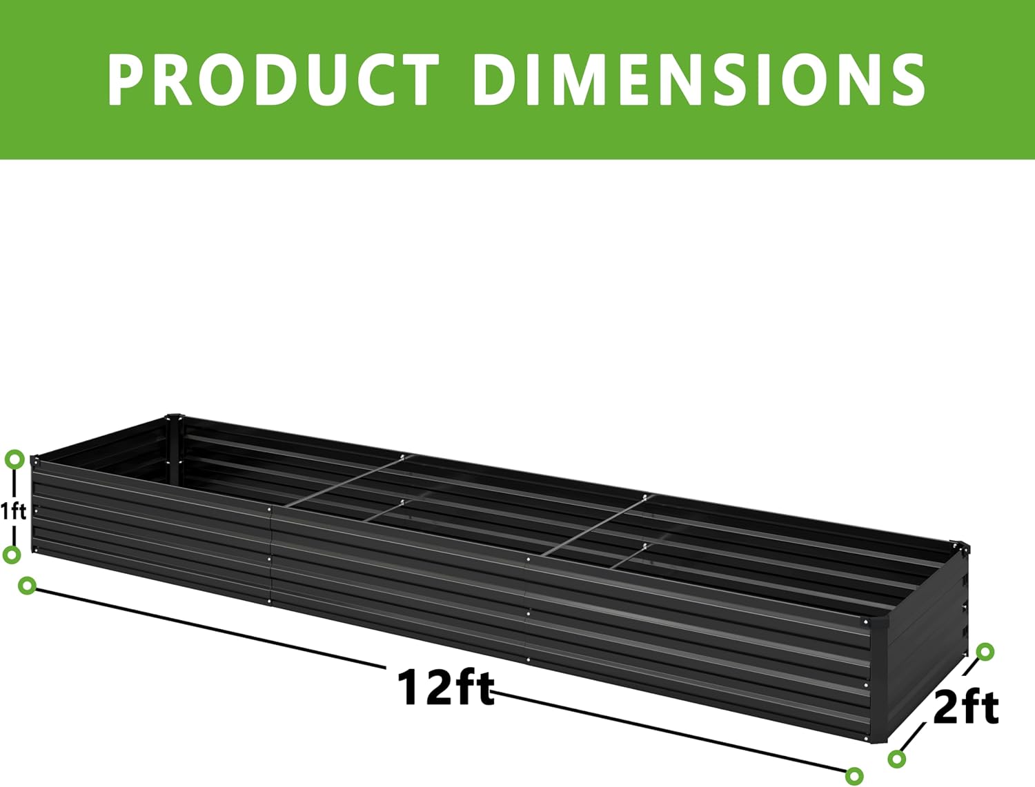 Detalle 2 de DIIYIV Raised Garden Bed, 12-Inch Height