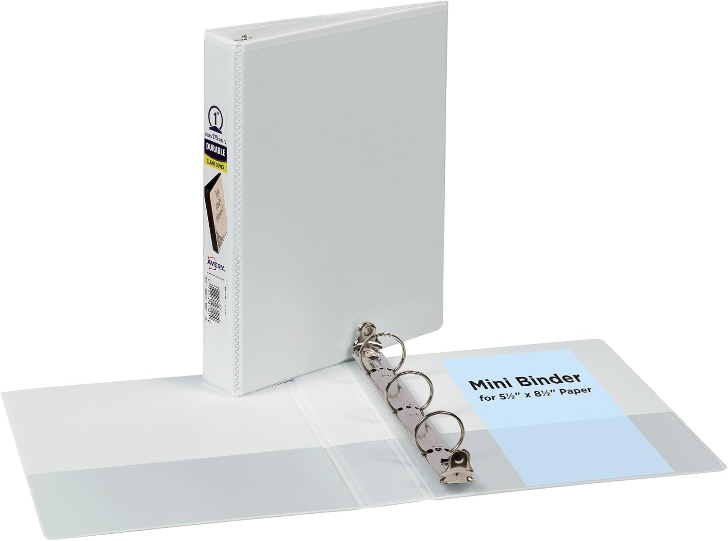 Detalle de Avery 17116 Mini Durable View Binder, 1-Inch Round Ring, White