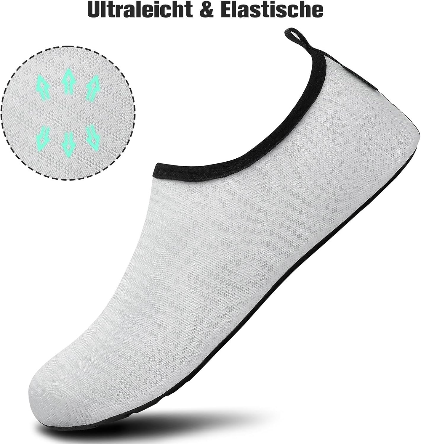 Thumbnail 1 de SAGUARO Scarpe da scoglio uomo donna, scarpette da mare elastiche con asciugatura rapida e suola antiscivolo (bianco) EU 44/45