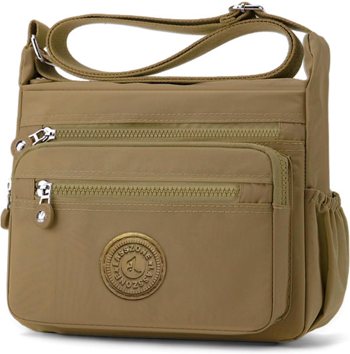 Detalle de LassZone Women's Multi-Pocket Crossbody Bag – Practical, Lightweight Nylon Day-to-Day Bag