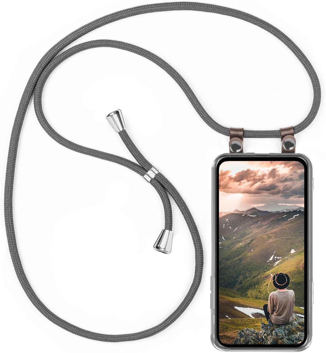 Detalle de moex Chaîne de téléphone portable compatible Samsung Galaxy A25 5G — corde réglable et coque transparente