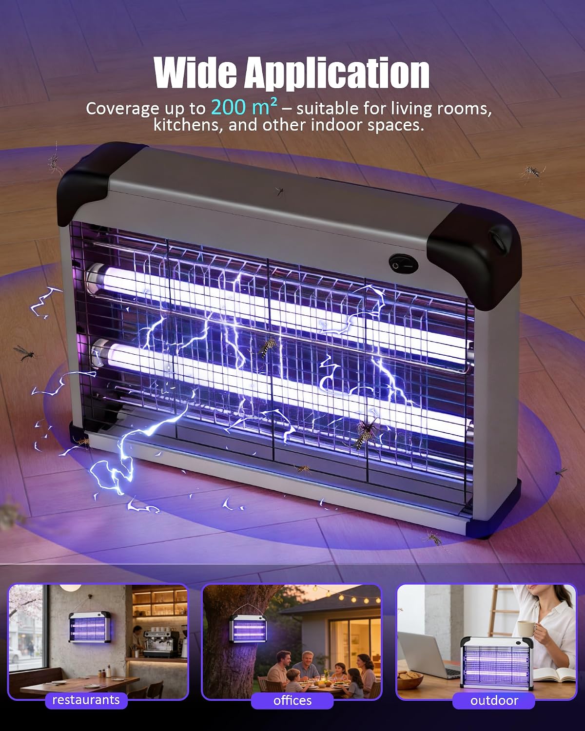 Thumbnail 2 de Sereniton 30W UV Mosquito Killer, 4000V Fly Zapper with All-Metal Body