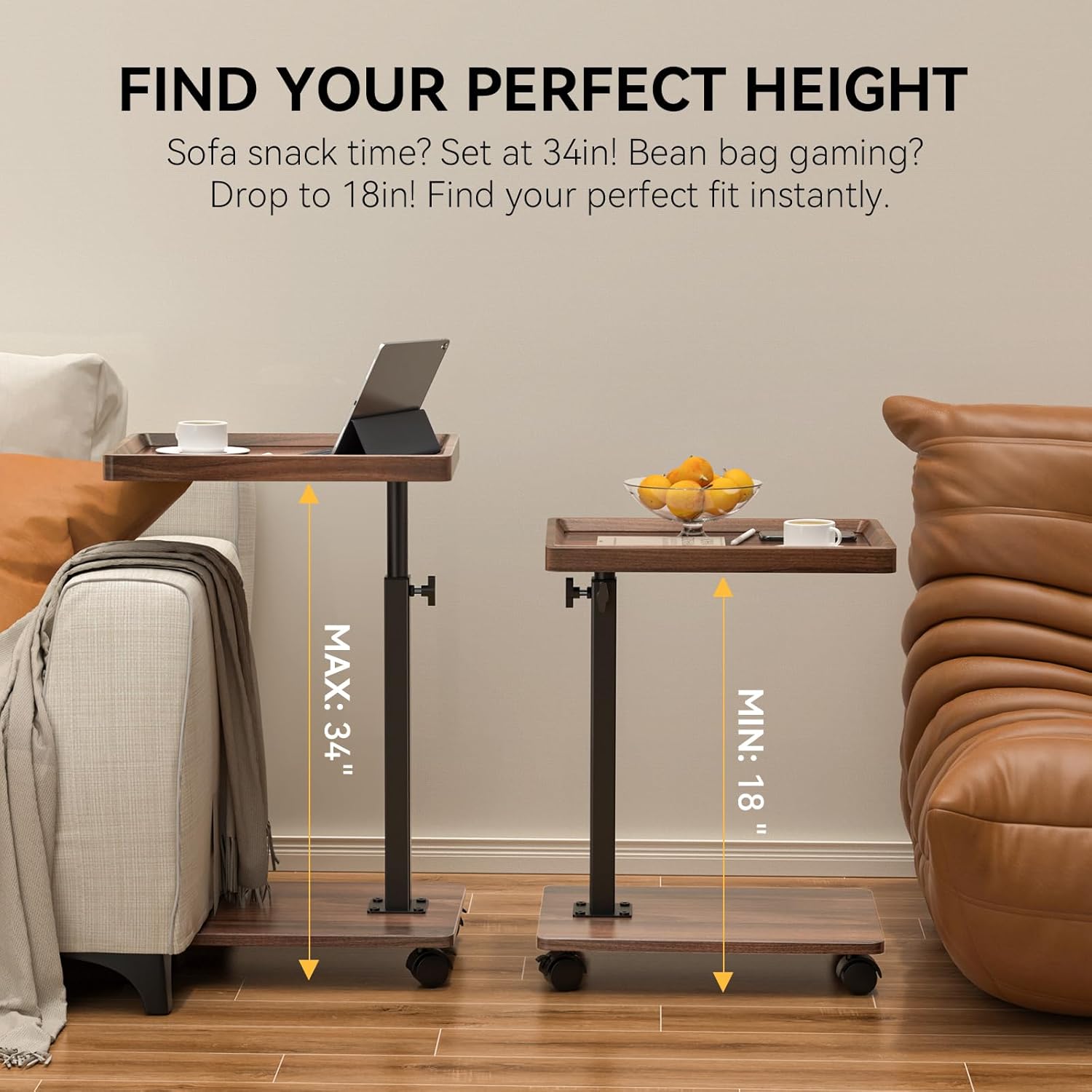 Detalle 2 de C Shaped Side Table 360° Swivel