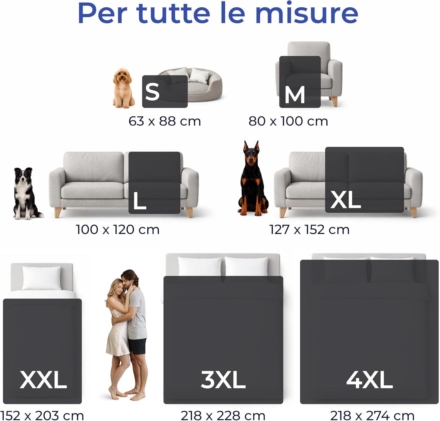 Thumbnail 4 de Dreamzie Coperta Impermeabile 218x228 cm in pile Sherpa reversibile e lavabile (blu navy)