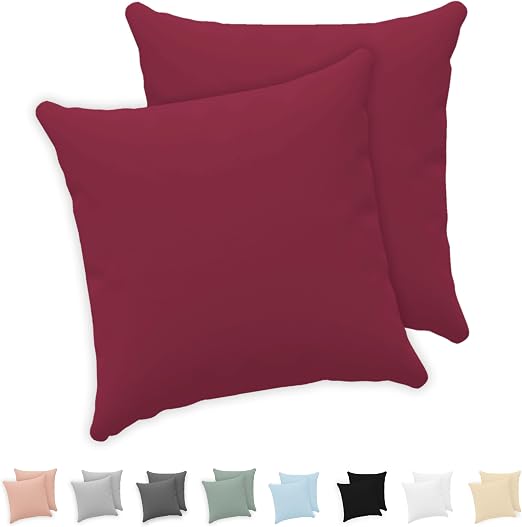 Detalle de Twinzen® Funda Almohada 65x65 cm, Juego de 2, Algodón Jersey 🎈