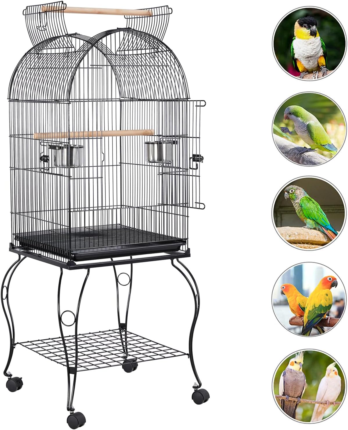Detalle 2 de Yaheetech Gabbia Voliera 59×59×150 cm 🐦
