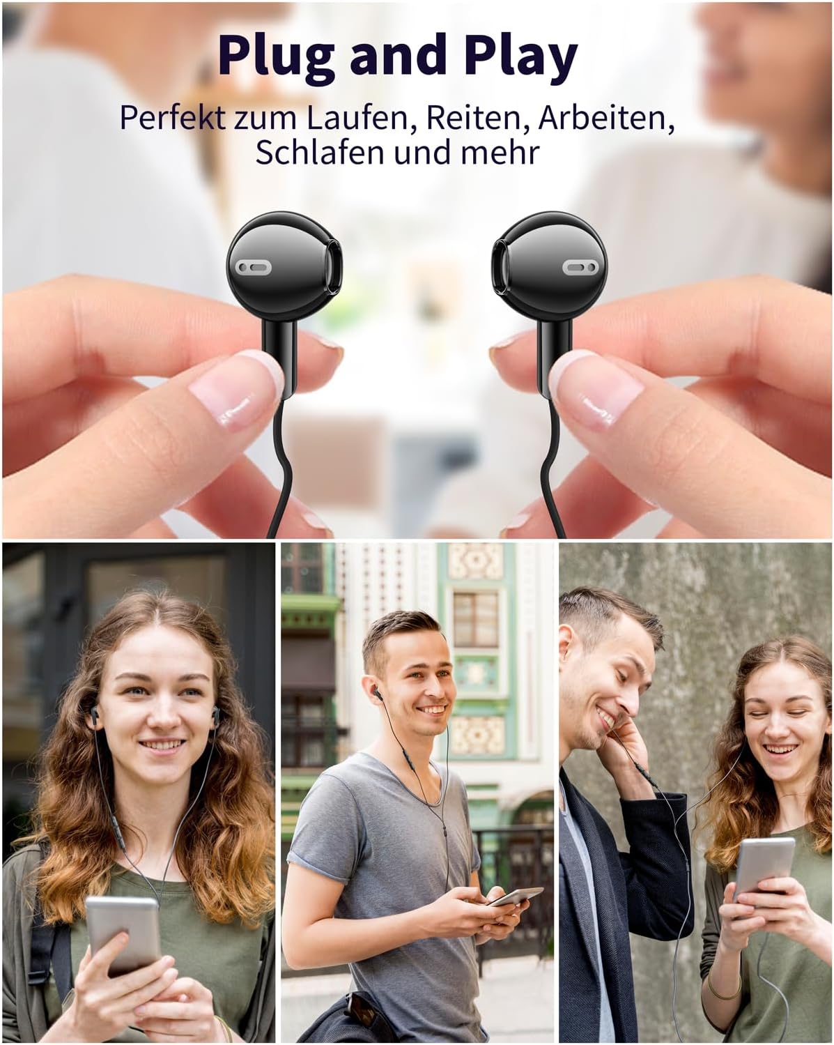 Thumbnail 5 de AILZPXX USB-C-Kopfhörer mit Mikrofon für iPhone 15/16/17, Stereo In-Ear (Kabel, USB‑C, DAC)