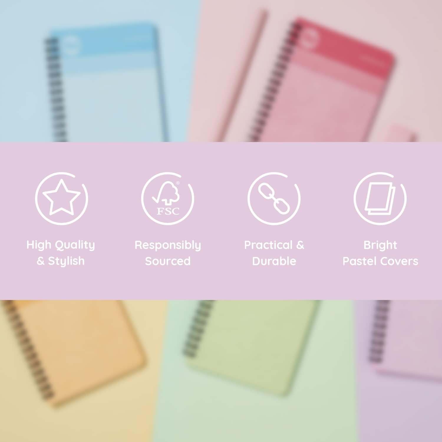 Thumbnail 3 de NU: Notebooks Cloud Pastels Range A5 Pink Notebook