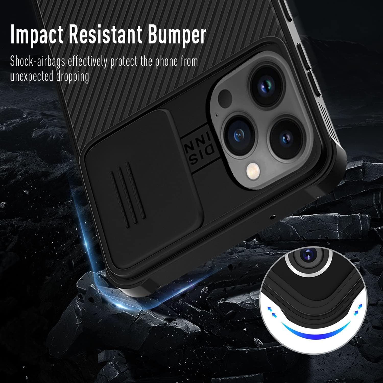Thumbnail 2 de XTCASE Coque iPhone 14 Pro Max – Protection caméra coulissante, ultramince et antidérapante, Noir
