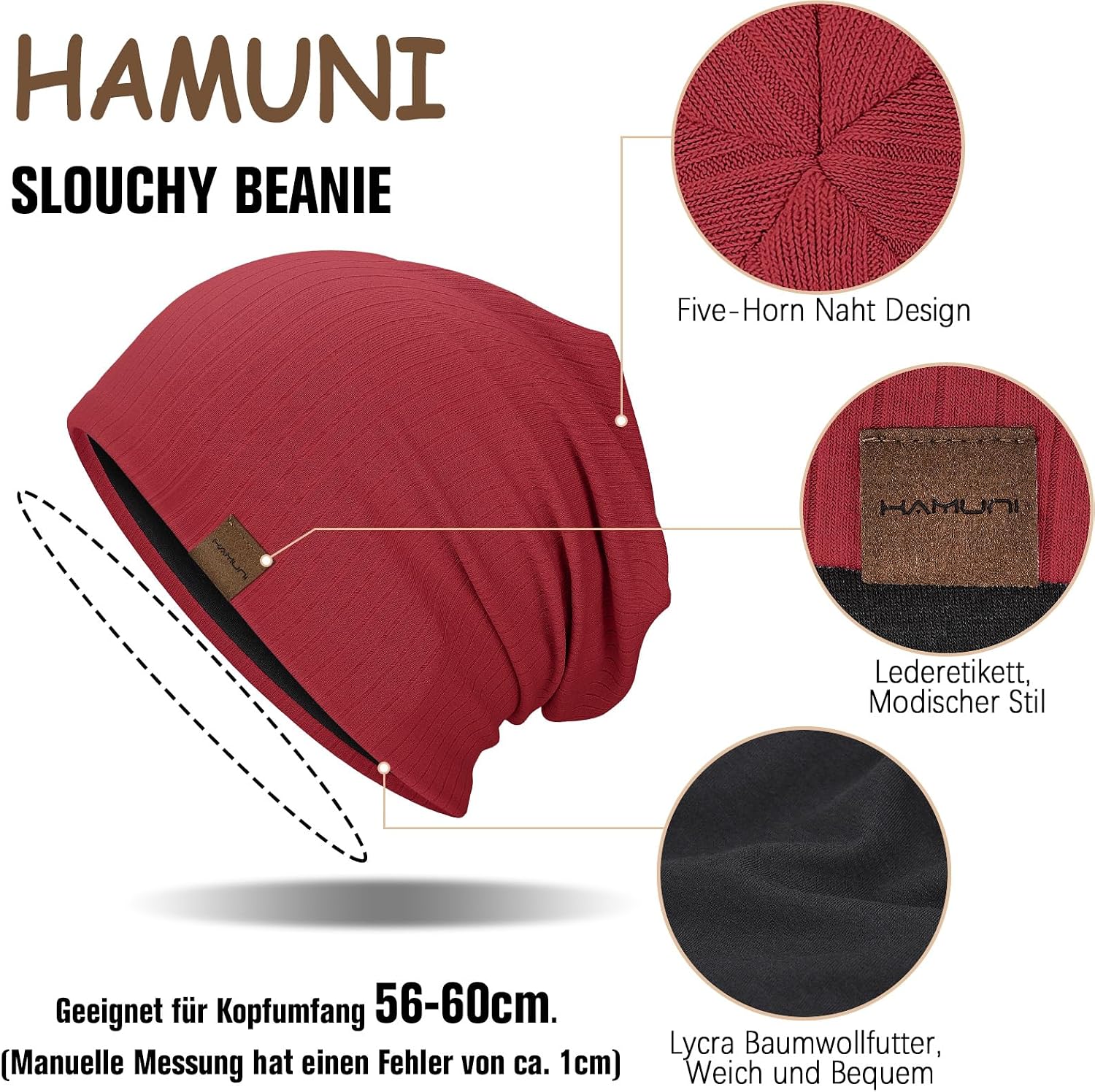 Detalle 2 de HAMUNI Slouchy Beanie Hat