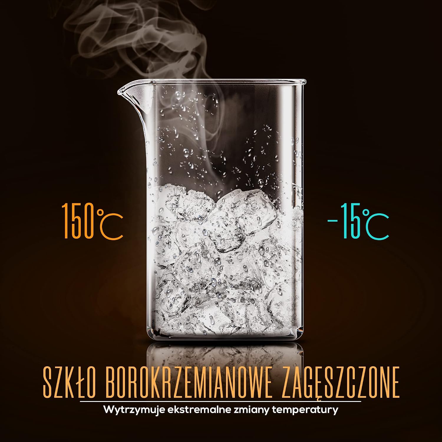 Detalle de KICHLY EU0315 French press 1000 ml z potrójnym filtrem i szkłem borokrzemowym