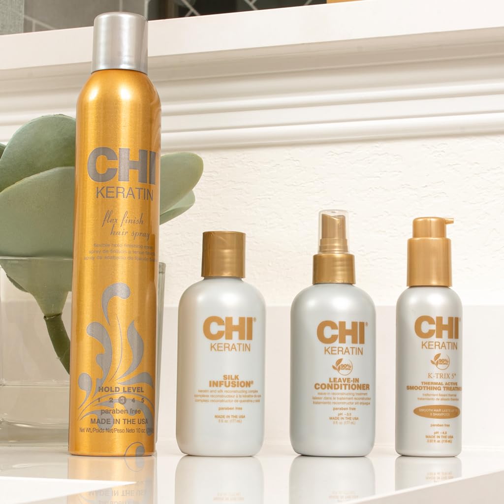 Detalle de CHI Keratin Flex Finish Hair Spray, Lightweight Flexible Hold, 10 Oz