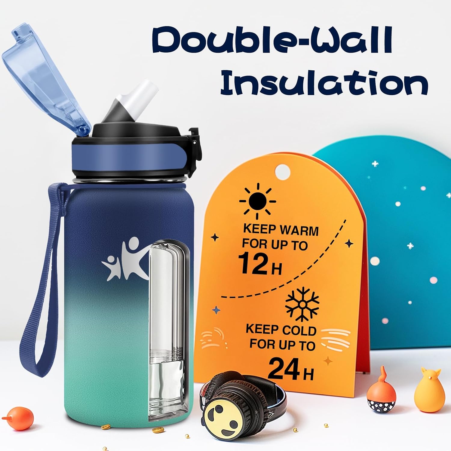 Detalle 2 de Borraccia termica 500 ml con cannuccia