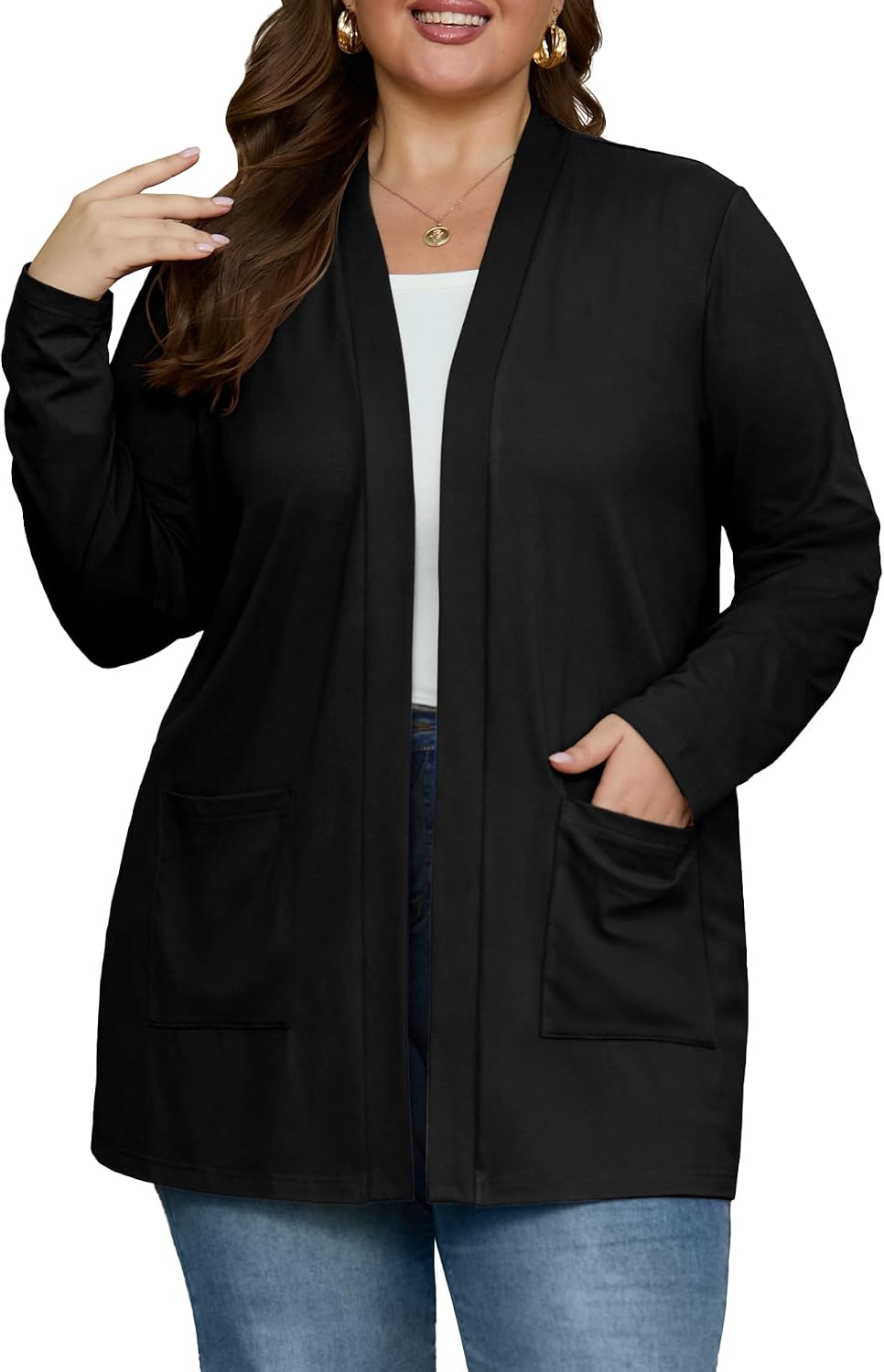 Detalle de OLRIK Plus-Size Cardigan 1X–5X