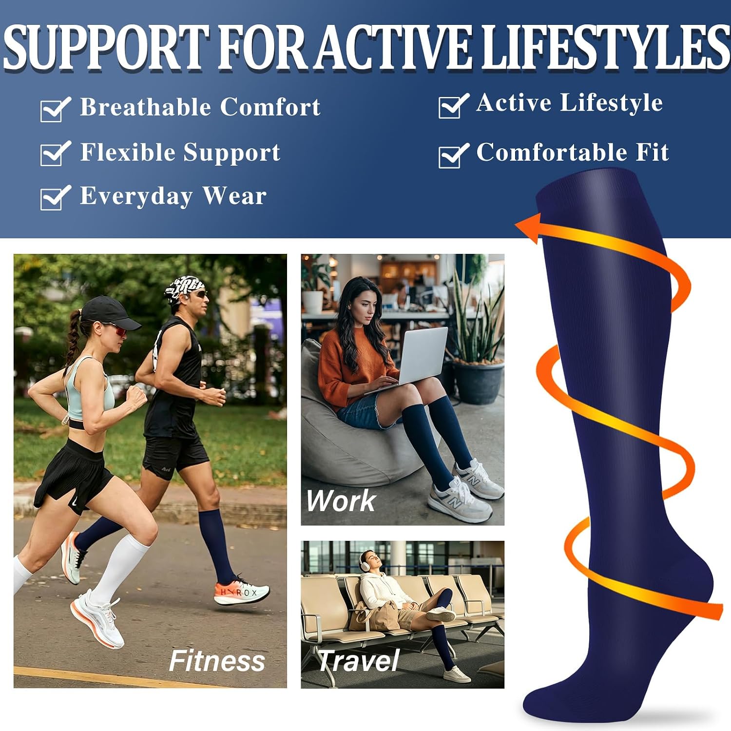 Detalle de Sooverki Compression Socks, 85% Nylon