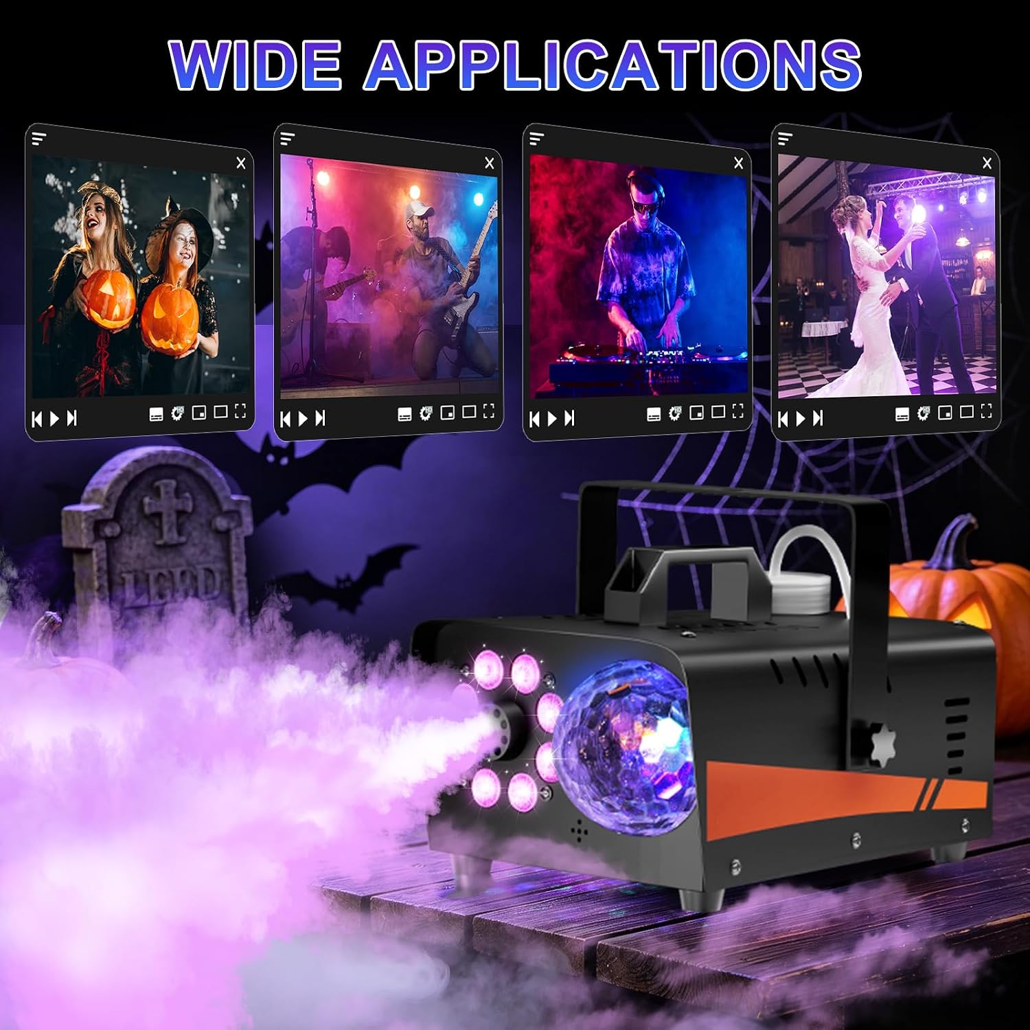 Thumbnail 6 de Dashsafe 800W Fog Machine with 4500CFM and RGB Disco Lights