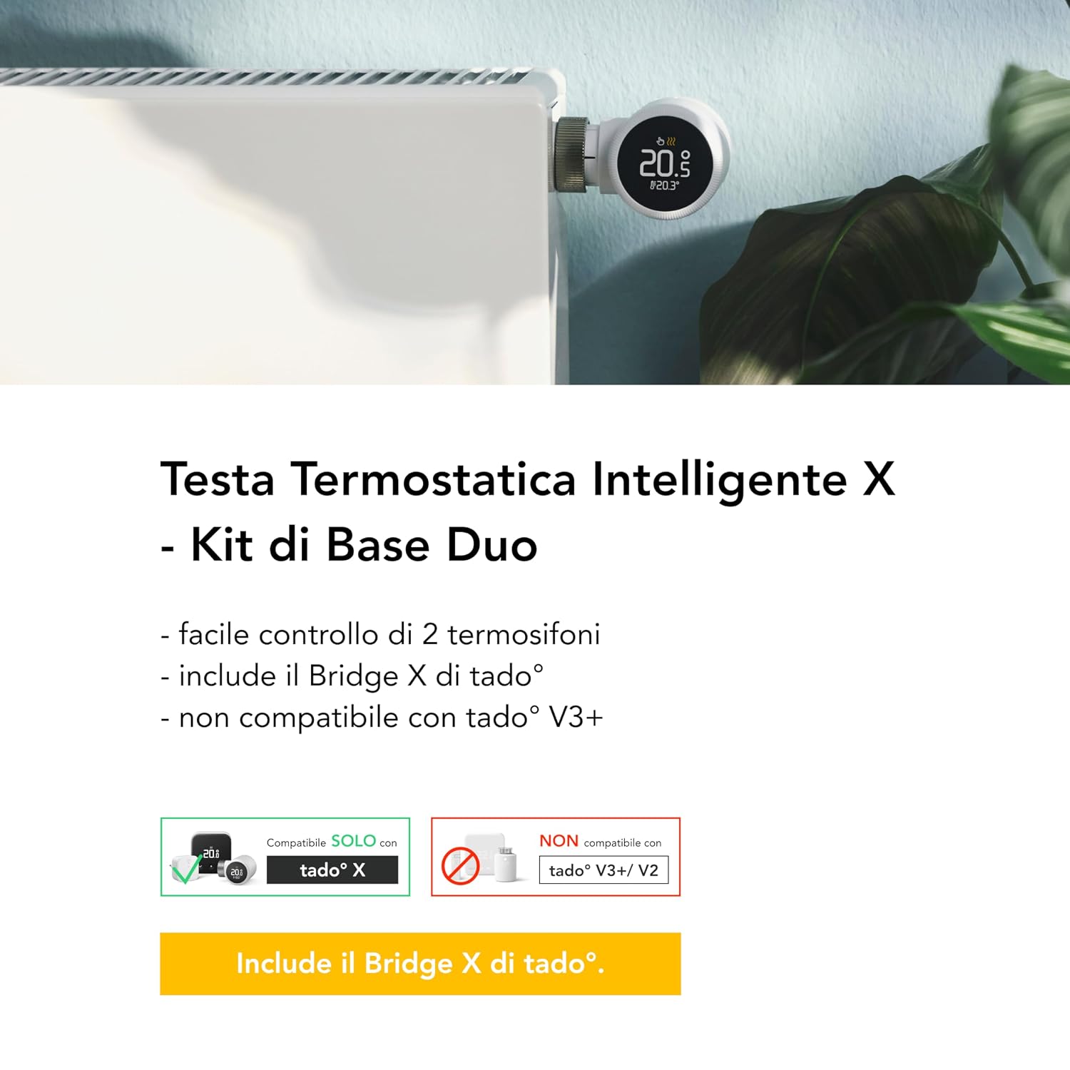 Detalle de tado° Termostato intelligente X Starter Kit con Bridge