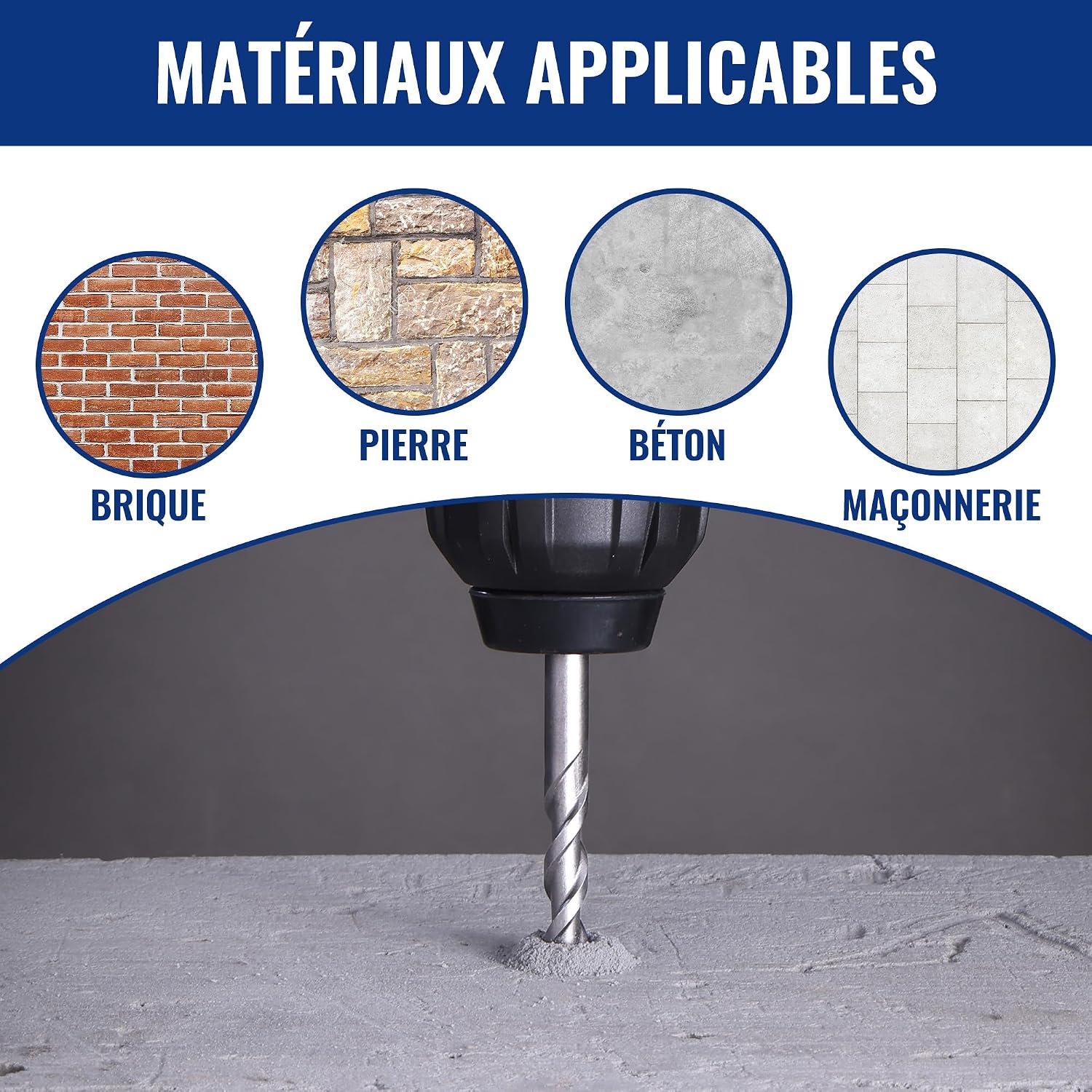 Thumbnail 3 de WORKPRO Jeu de 15 Forets et Burins SDS-Plus – Ensemble Durable pour Béton et Maçonnerie