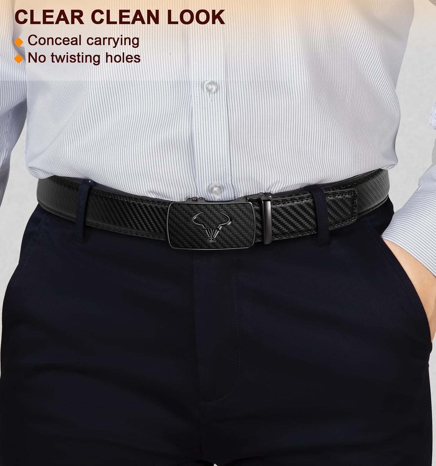 Thumbnail 6 de BULLIANT Men Belt 2Pack: Leather Ratchet Belt for Dress, Casual & Jeans