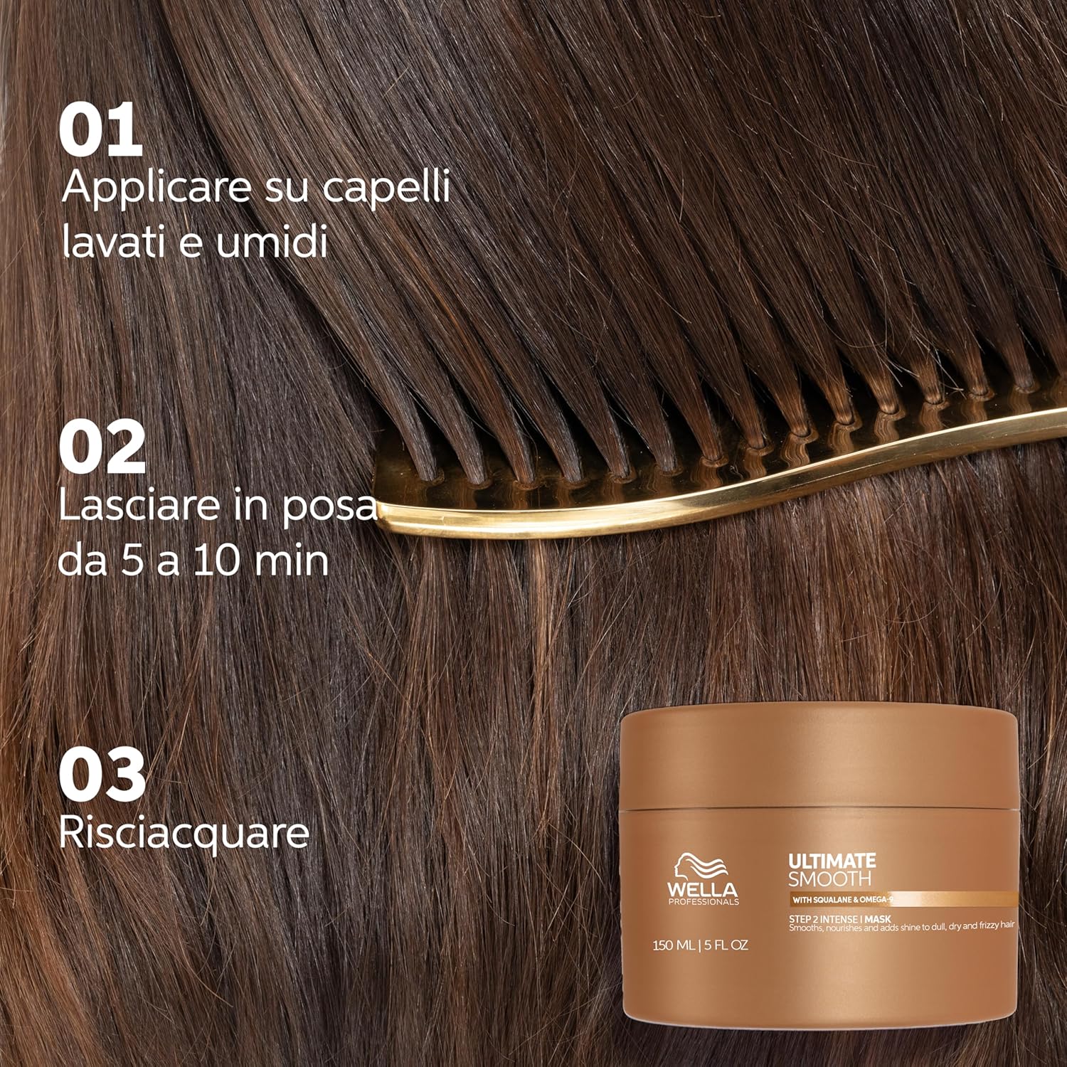 Thumbnail 4 de Wella Professionals Ultimate Smooth Maschera Capelli Ristrutturante con Squalano e Omega 9 (500 ml)