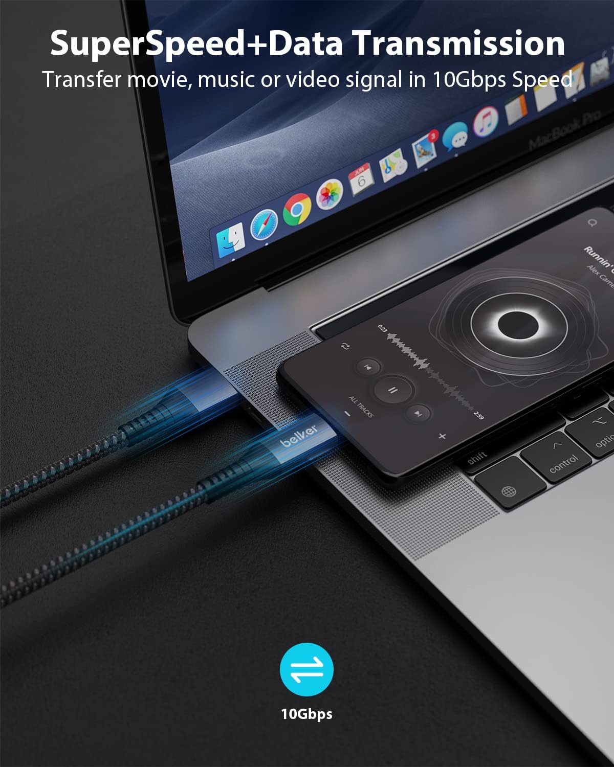 Detalle 2 de Maxonar 2Pack USB C Fast Charging & Data Cable – 1m, 10Gbps, USB 3.2 Gen 2, QC3.0