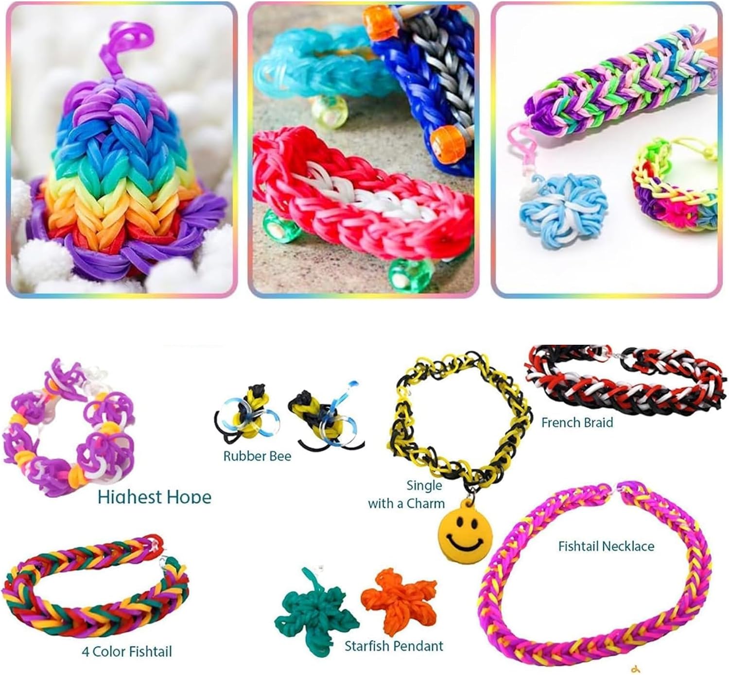 Detalle 2 de 17000+ Loom Band Kit (32 Vibrant Colours) with Charms, Tools & 3-Layer Storage Box