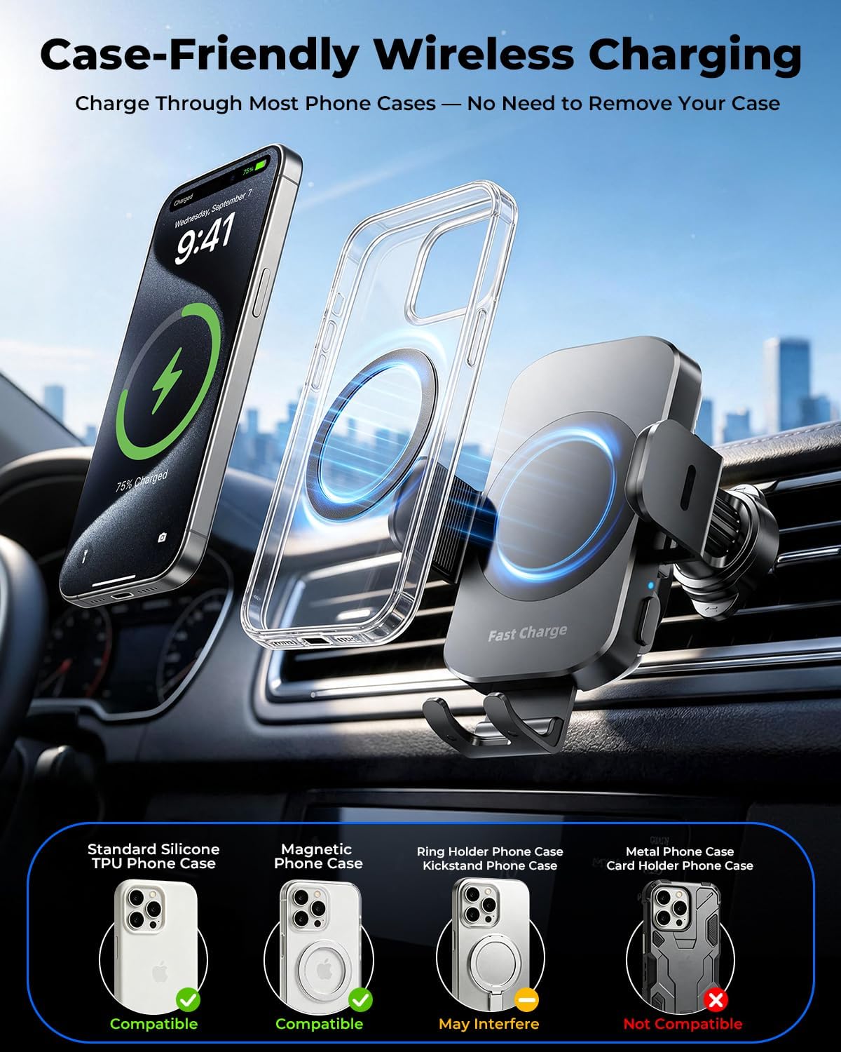 Thumbnail 3 de 15W Wireless Car Charger