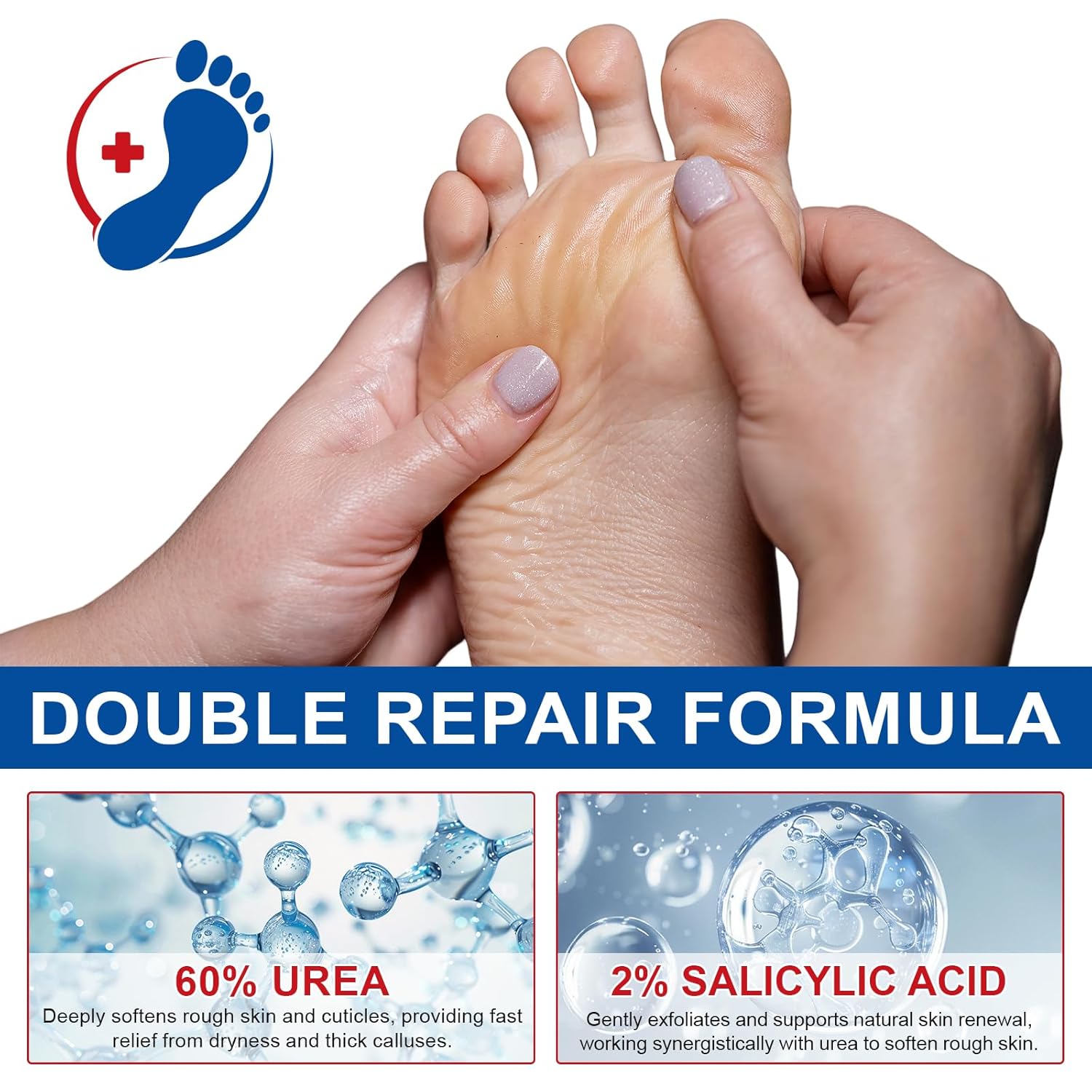 Detalle 2 de 60% Urea Fußpflegestift – Behandlung von rissigen Fersen und Hornhaut mit 2% Salicylsäure-Peeling-Balsam