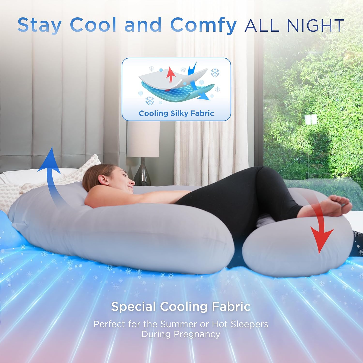 Detalle 2 de PinkFoggie Cooling Pregnancy Pillow 57-inch U-shaped maternity pillow