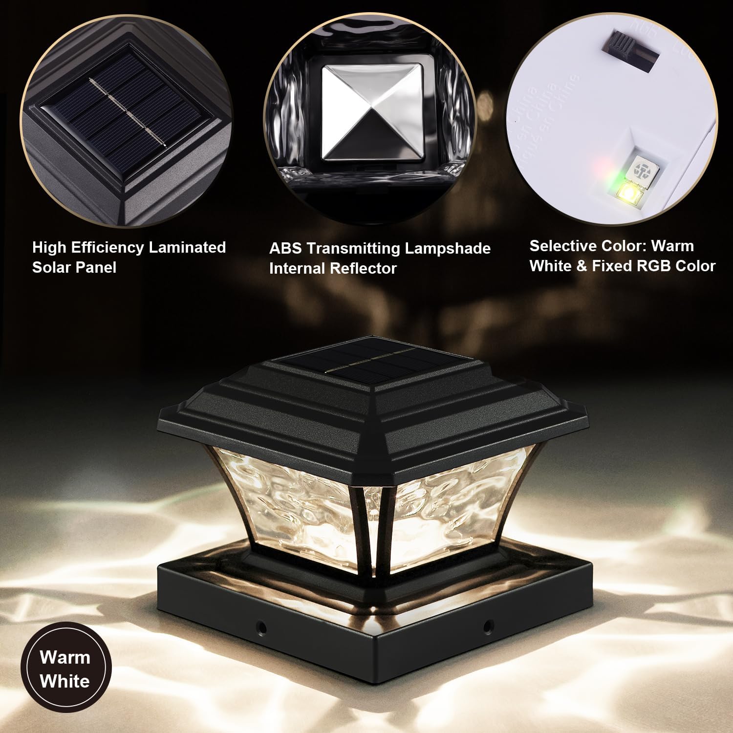 Detalle de AEFRELEOHT solar post cap lights, 4x4