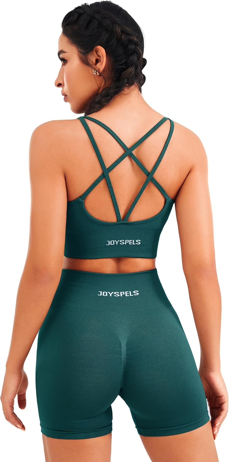 Thumbnail 4 de JOYSPELS Women's Seamless Longline Sports Bra – Slim Strap, 4-Way Stretch with Removable Pads