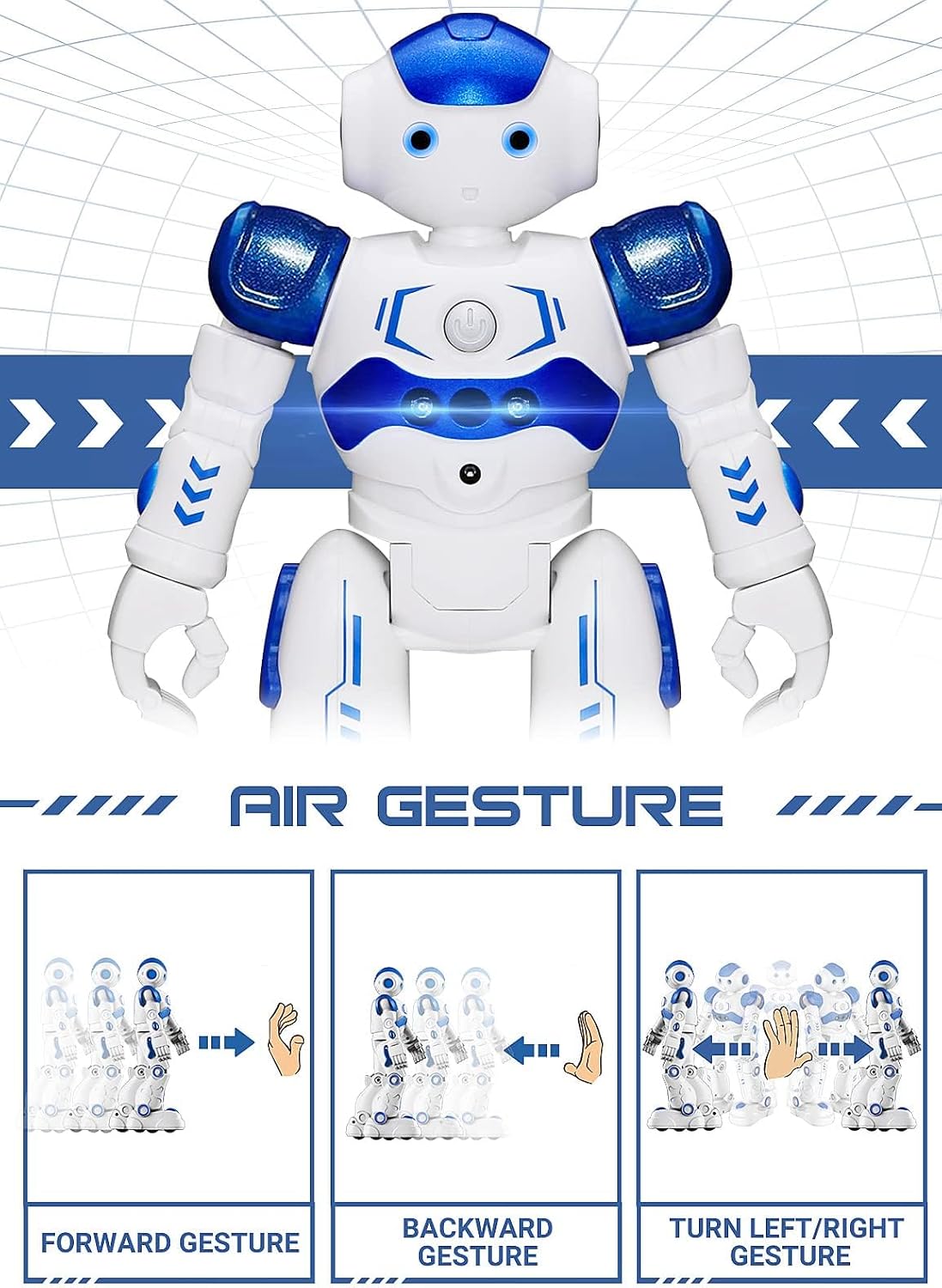 Detalle 2 de KingsDragon Remote-Control Robot Toy with Gesture Control and 50-Action Programming