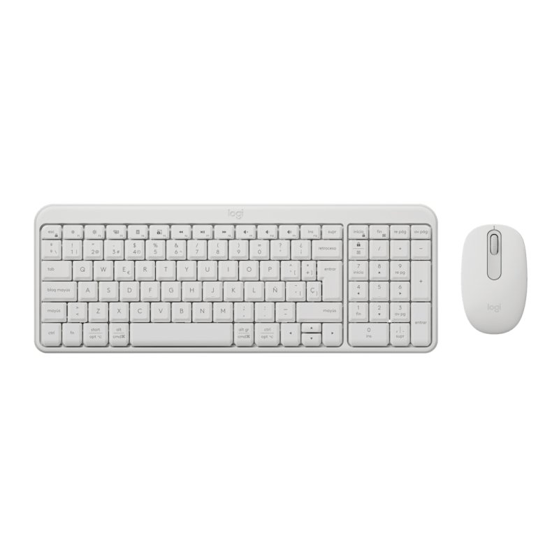 Detalle 2 de Teclado + ratón membrana Logitech MK250 inalámbrico compacto con layout ES (blanco)