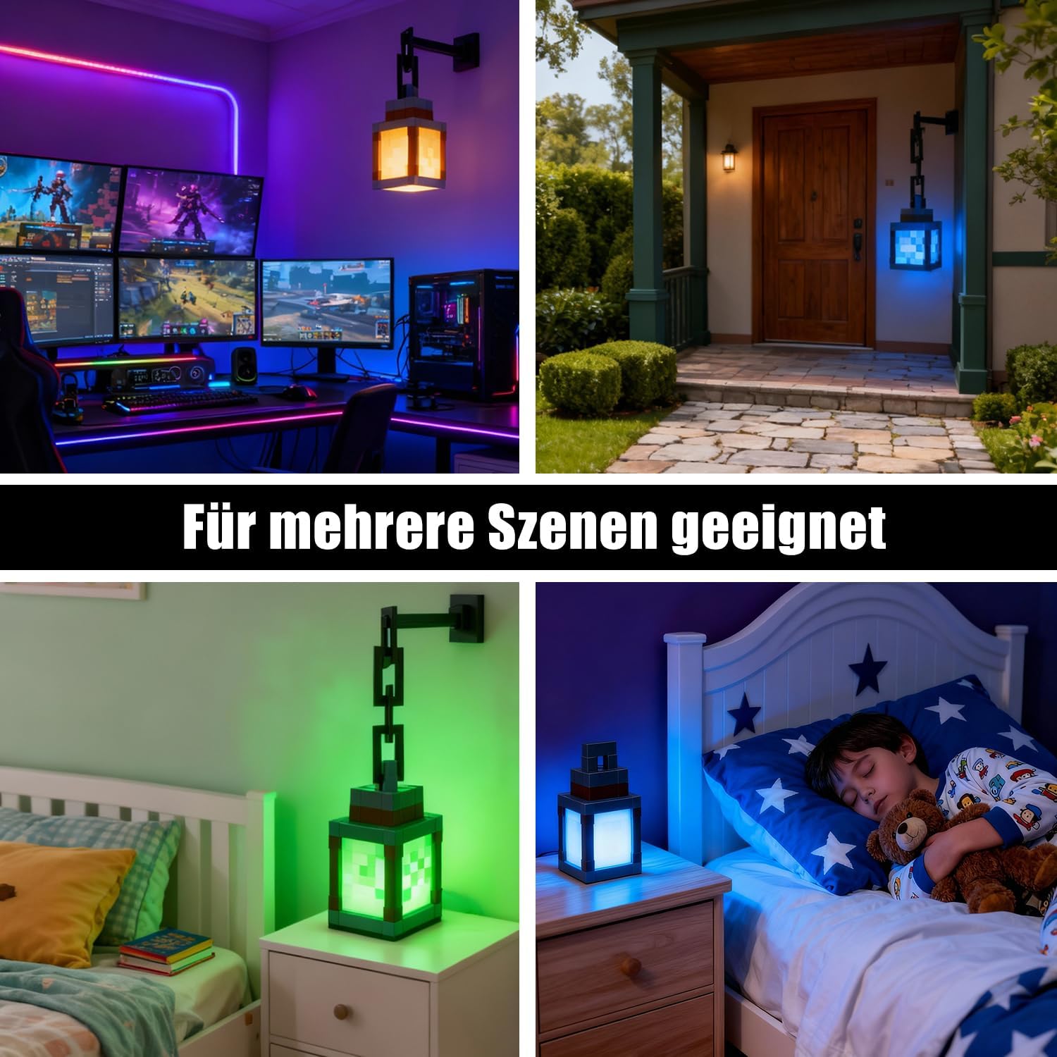 Detalle 2 de ZTZK Pixelierte Laterne Nachtlicht mit 16 Farben