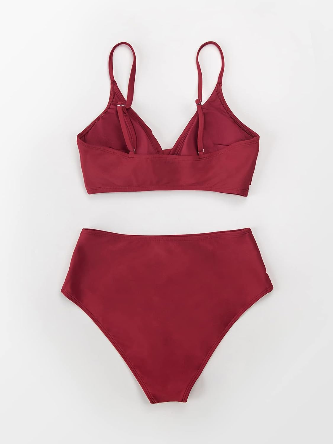 Detalle de CUPSHE Damen Bikini Set Crossover Bustier High Waist – Eleganter Zweiteiler für Strand & Pool